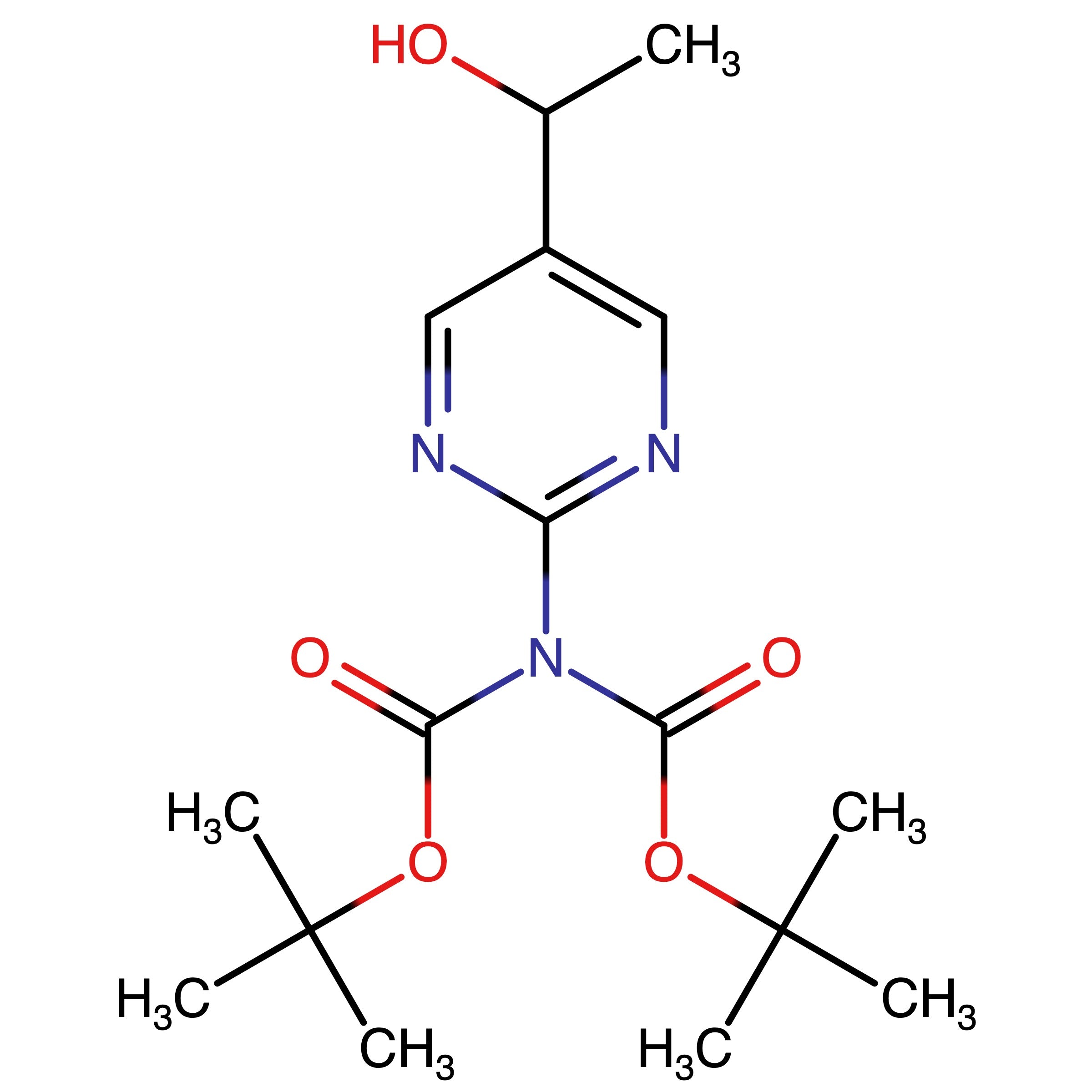 CAS RN 2137923-53-4 | tert-Butyl (tert-butoxycarbonyl)(5-(1-hydroxyethyl)pyrimidin-2-yl)carbamate