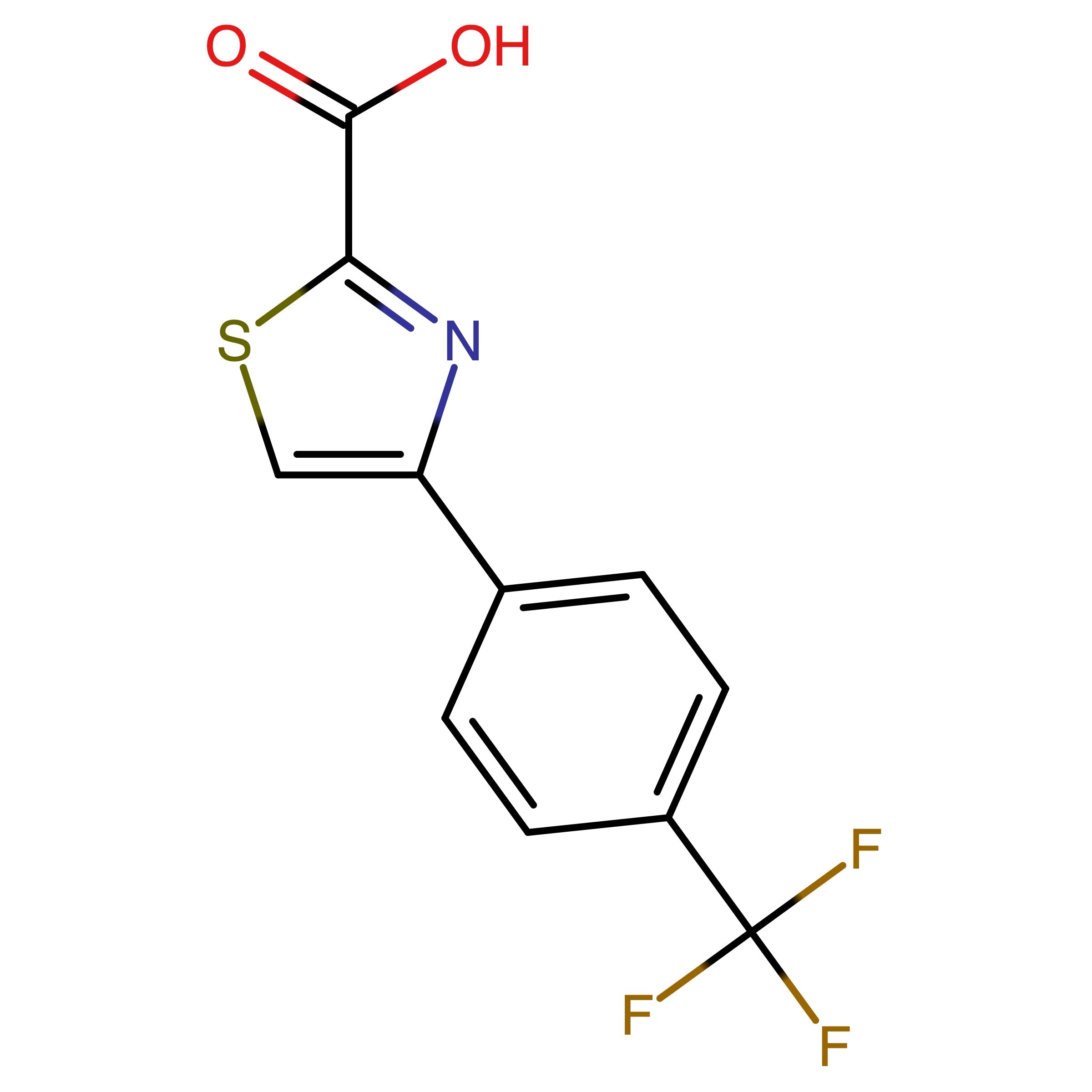 CAS 886366-98-9 | 4-(4-(Trifluoromethyl)phenyl)thiazole-2-carboxylic acid | MFCD07375213