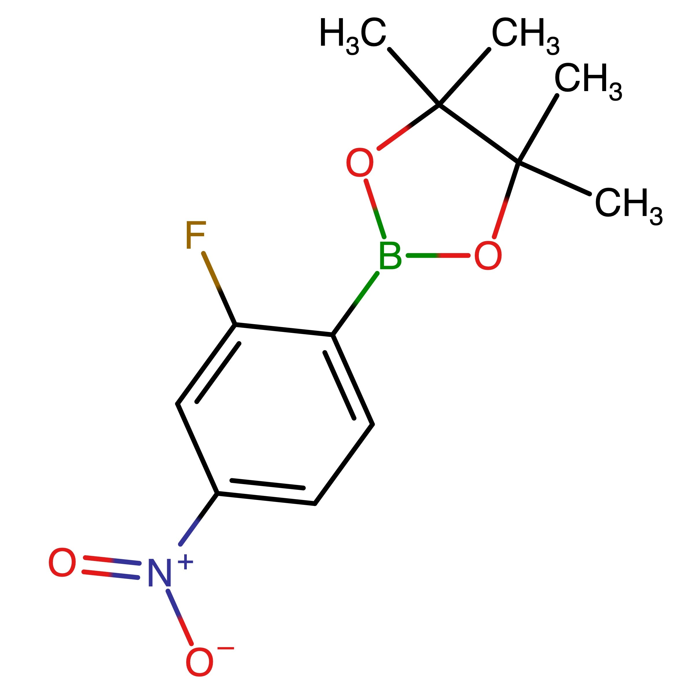 CAS 1073353-89-5 | 2-(2-Fluoro-4-nitrophenyl)-4,4,5,5-tetramethyl-1,3,2-dioxaborolane | MFCD09264075