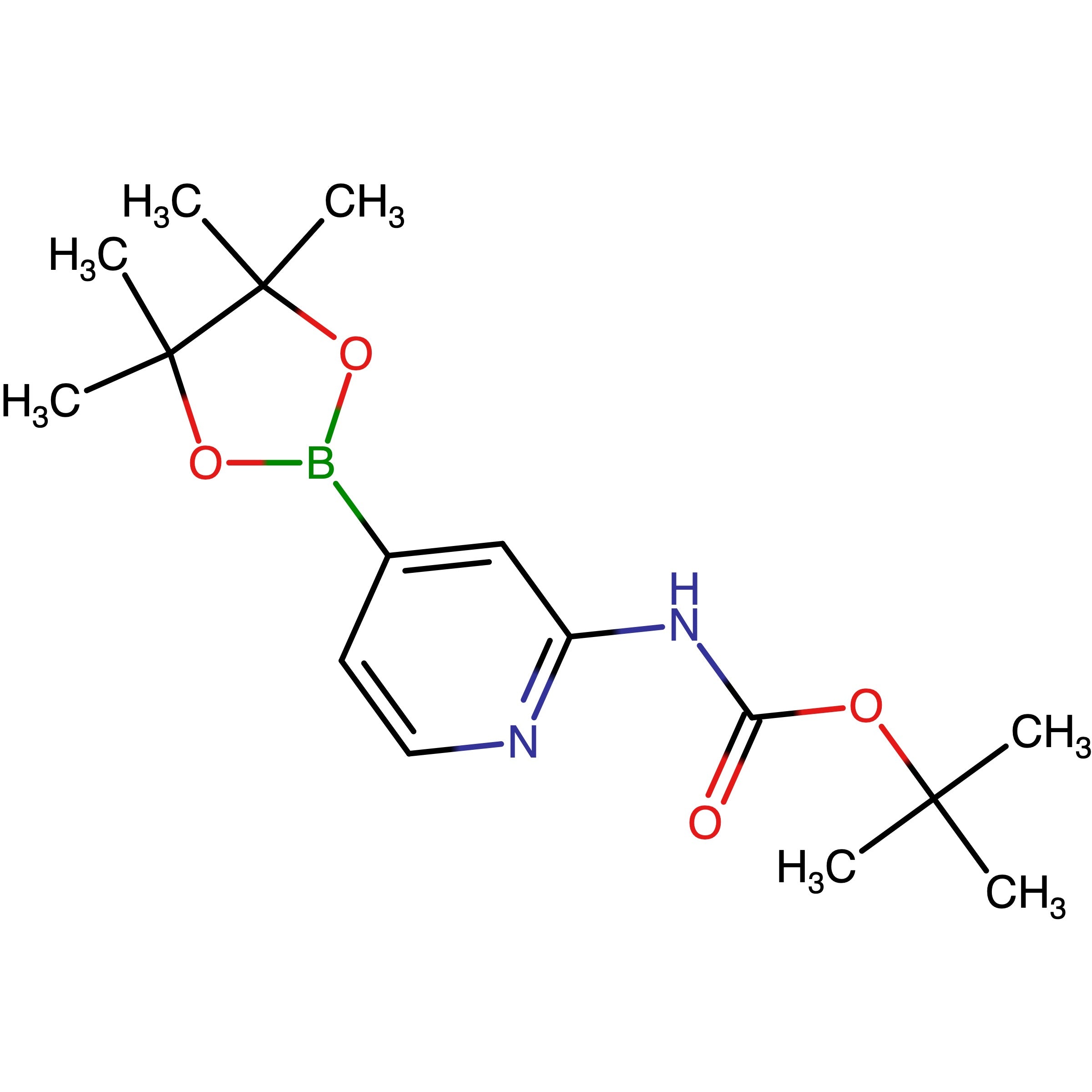 CAS 1095708-32-9 | 1,1-Dimethylethyl N-[4-(4,4,5,5-tetramethyl-1,3,2-dioxaborolan-2-yl)-2-pyridinyl]carbamate | MFCD12032217