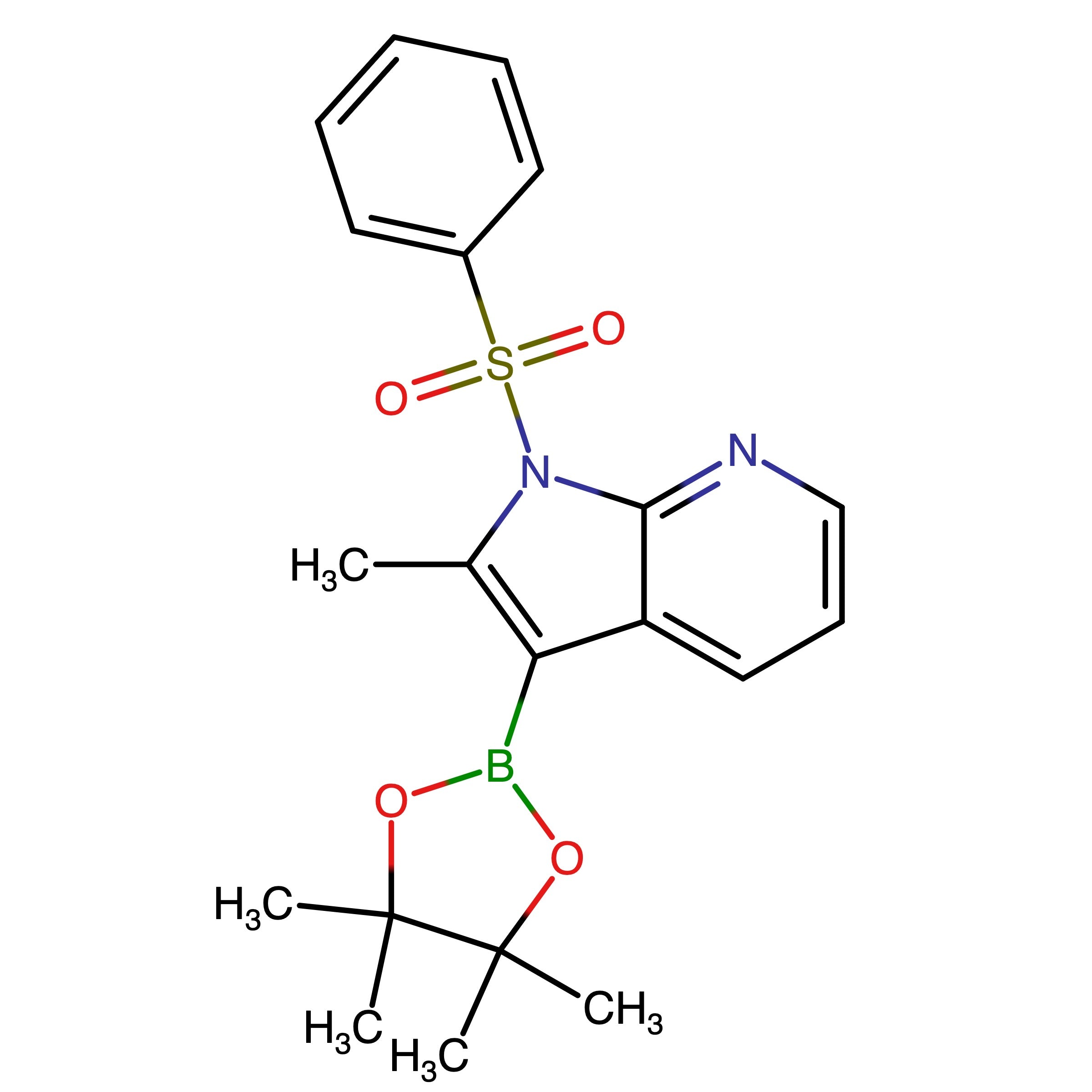 CAS 943324-08-1 | 2-Methyl-1-(phenylsulfonyl)-3-(4,4,5,5-tetramethyl-1,3,2-dioxaborolan-2-yl)-1H-pyrrolo[2,3-b]pyridine | MFCD11616442