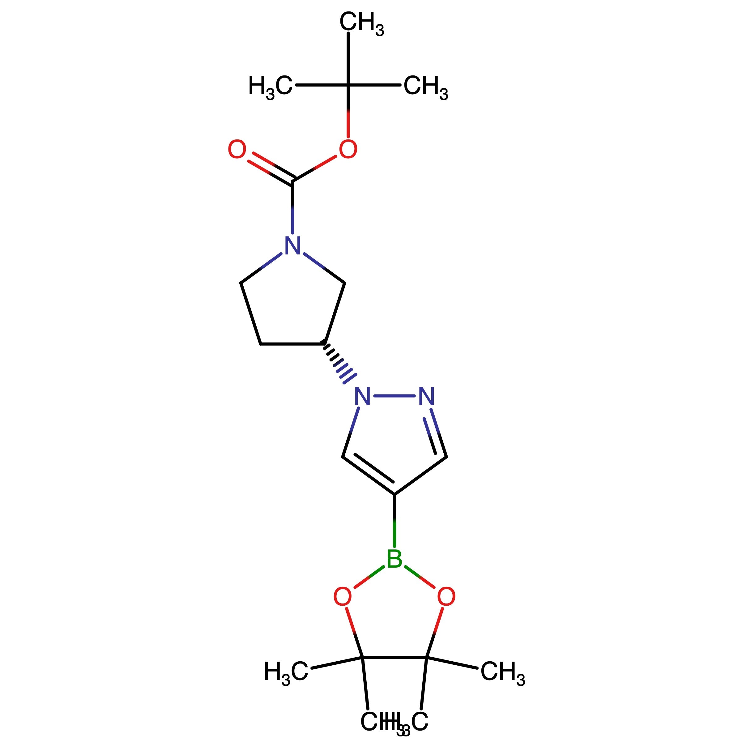 CAS 1175273-52-5 | (R)-tert-Butyl 3-(4-(4,4,5,5-tetramethyl-1,3,2-dioxaborolan-2-yl)-1H-pyrazol-1-yl)pyrrolidine-1-carboxylate | MFCD28501274