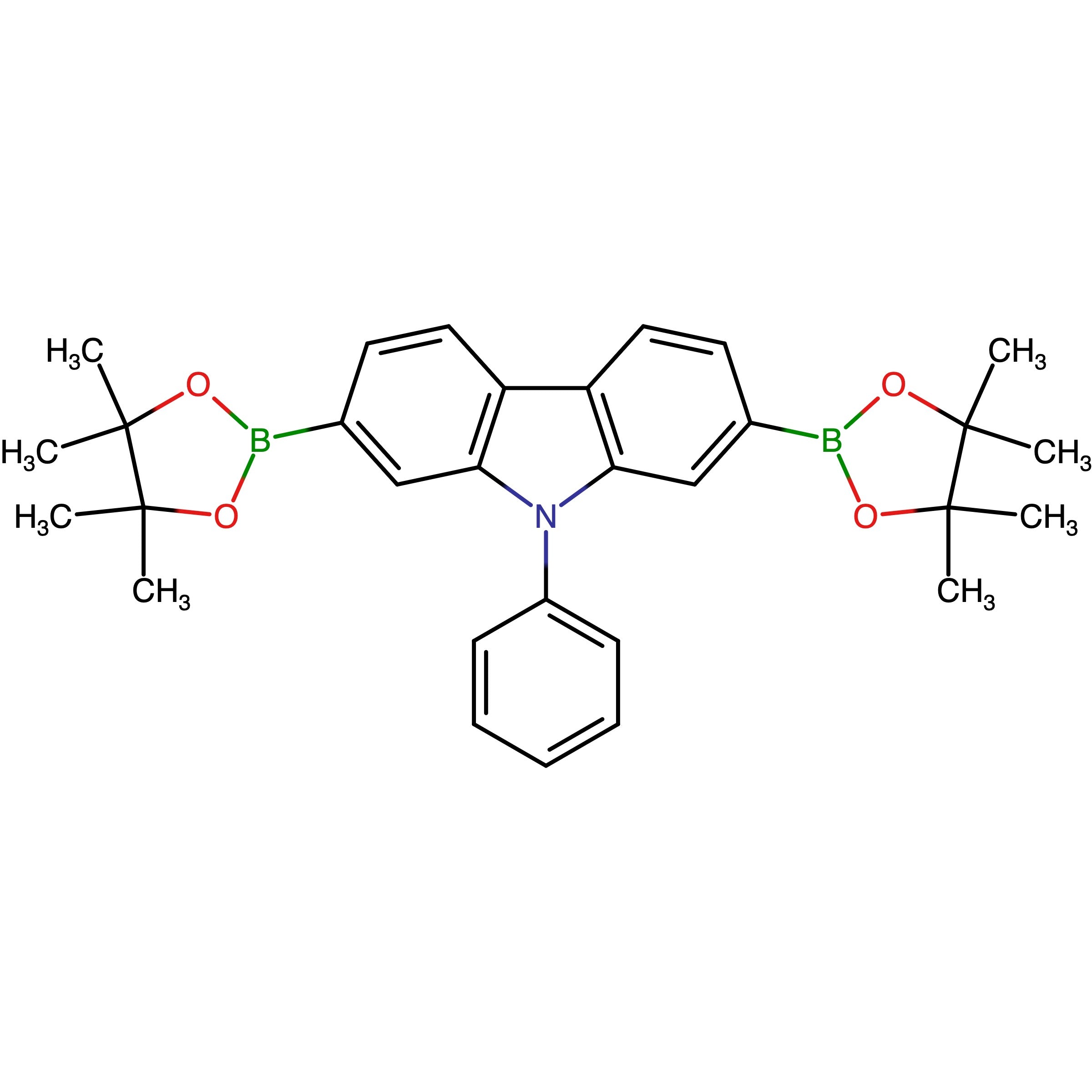 CAS 1035631-57-2 | 9-Phenyl-2,7-bis(4,4,5,5-tetramethyl-1,3,2-dioxaborolan-2-yl)-9H-carbazole | MFCD31618151