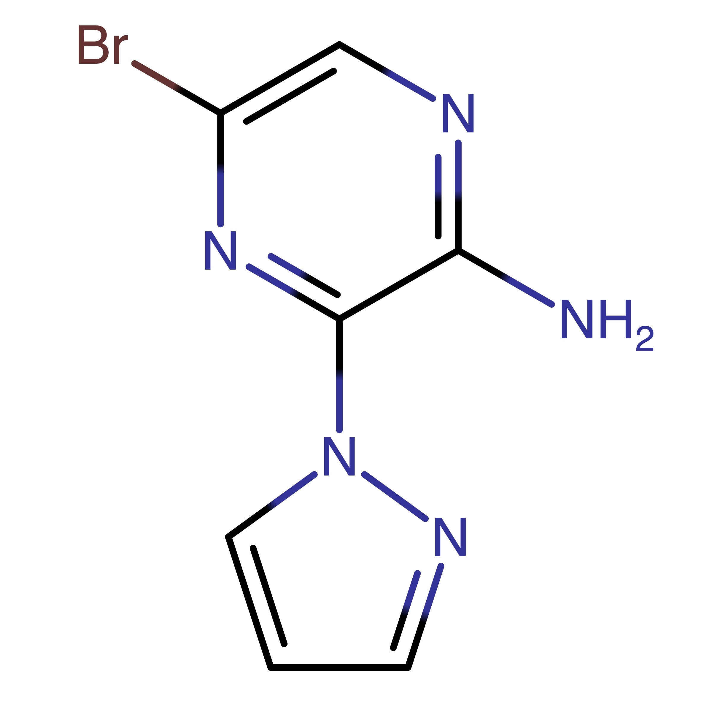 CAS 2361122-43-0 | 2-Amino-3-(1H-pyrazol-1-yl)-5-bromopyrazine