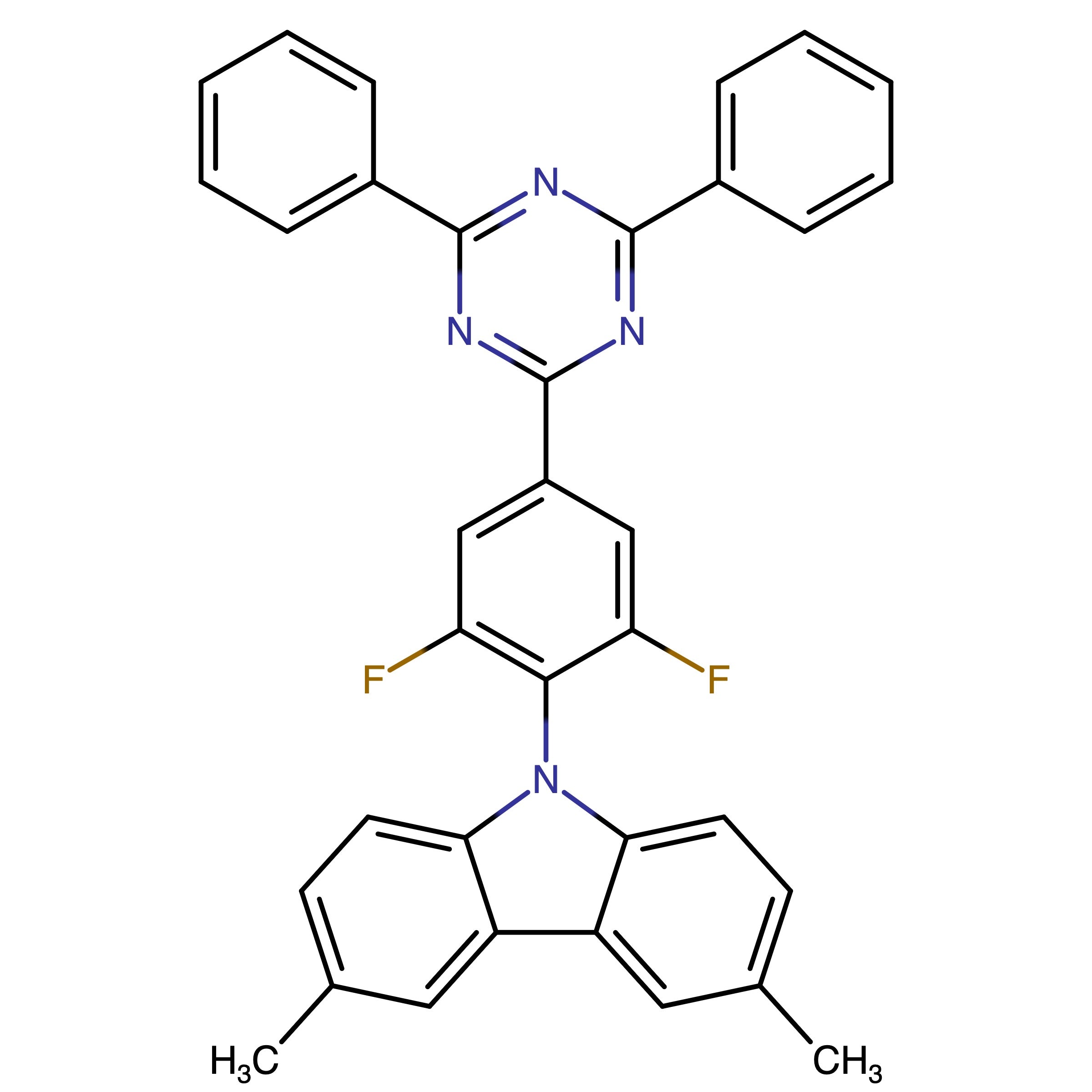 CAS 1808158-44-2 | 9-(4-(4,6-Diphenyl-1,3,5-triazin-2-yl)-2,6-difluorophenyl)-3,6-dimethyl-9H-carbazole