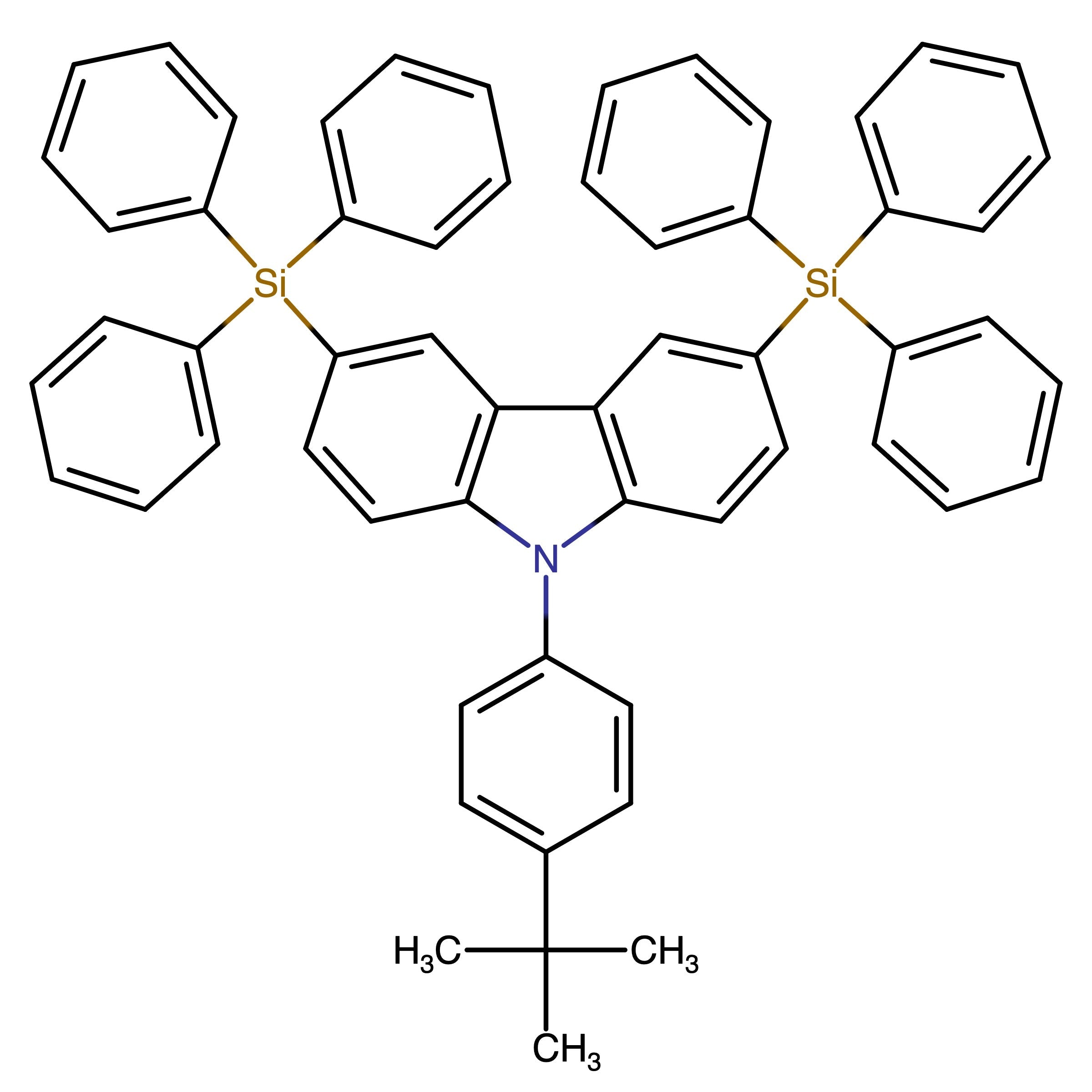 CAS 898546-82-2 | 9-(4-(tert-Butyl)phenyl)-3,6-bis(triphenylsilyl)-9H-carbazole | MFCD16619363