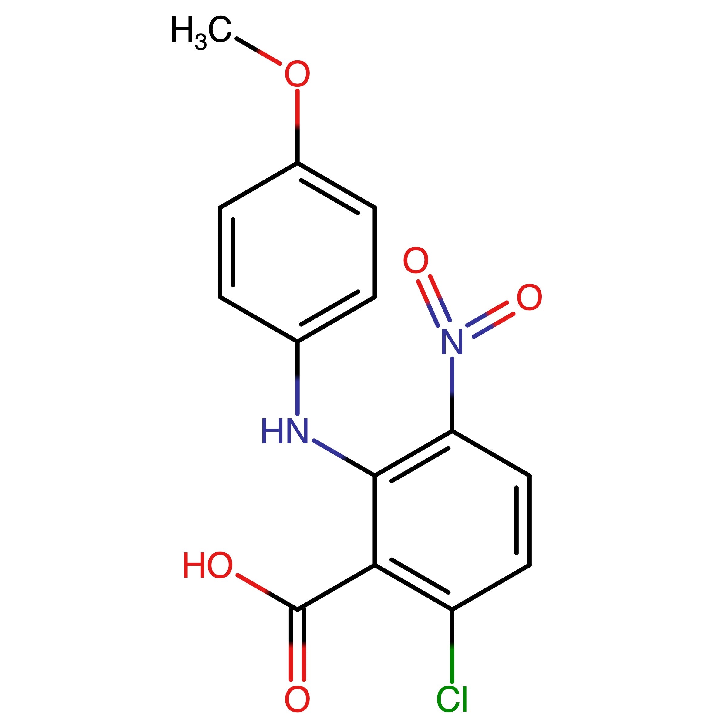 CAS 55776-09-5 | 2-(4-Methoxyphenylamino)-6-chloro-3- nitrobenzoic Acid