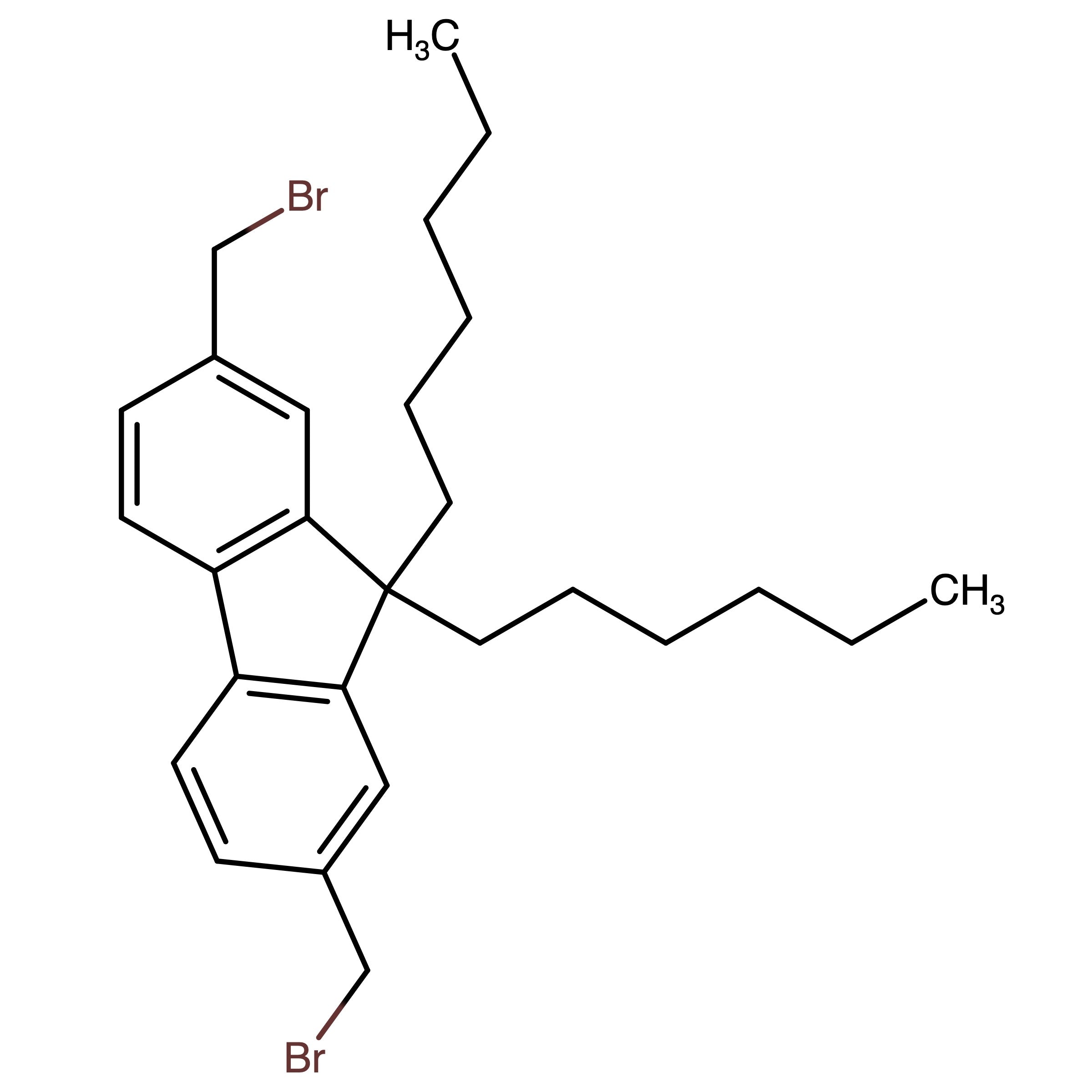 CAS 187148-75-0 | 2,7-Bis(bromomethyl)-9,9-dihexyl-9H-fluorene | MFCD07784372