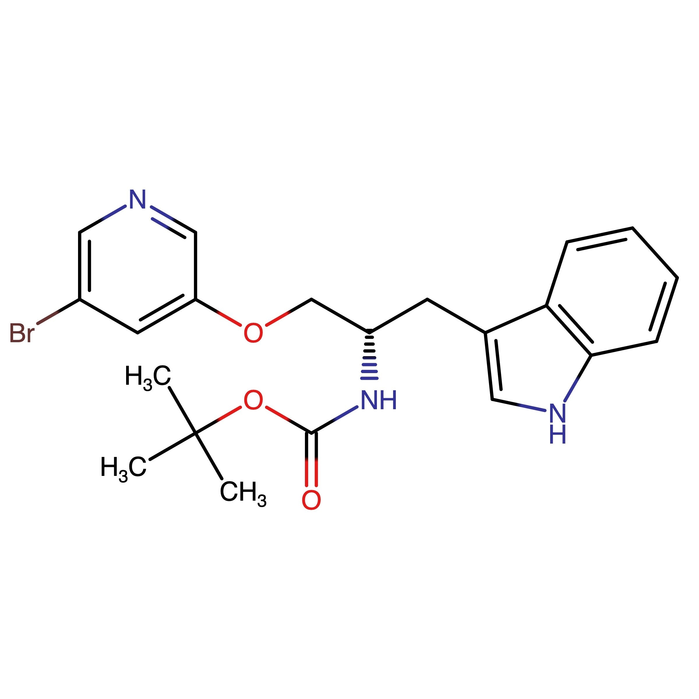 CAS 882169-91-7 | (S)-[2-(5-Bromo-pyridin-3-yloxy)-1-(1H-indol-3-ylmethyl)-ethyl]-carbamic acid tert-butyl ester | MFCD19443527