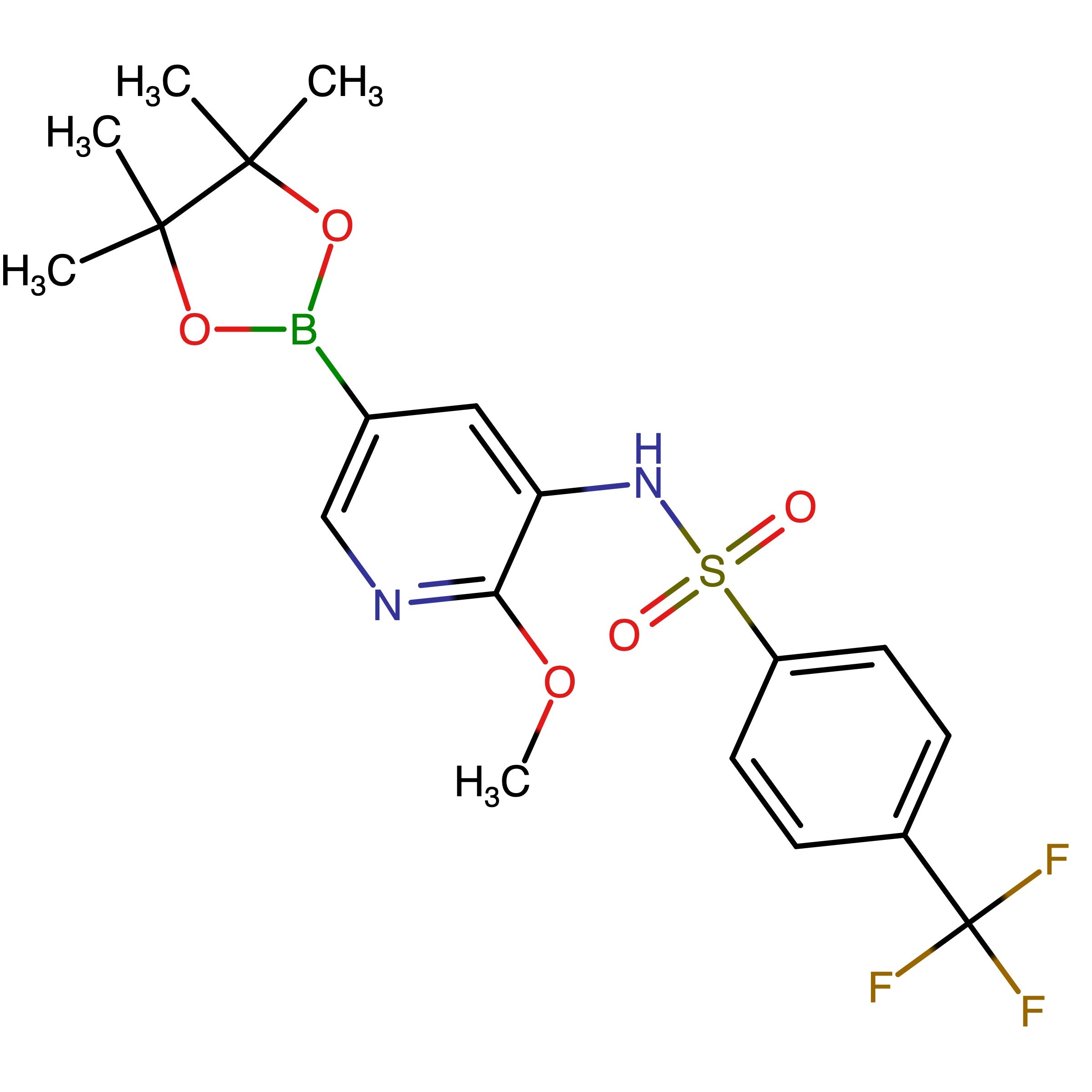 CAS 1550190-39-0 | N-(2-Methoxy-5-(4,4,5,5-tetramethyl-1,3,2-dioxaborolan-2-yl)pyridin-3-yl)-4-(trifluoromethyl)benzenesulfonamide