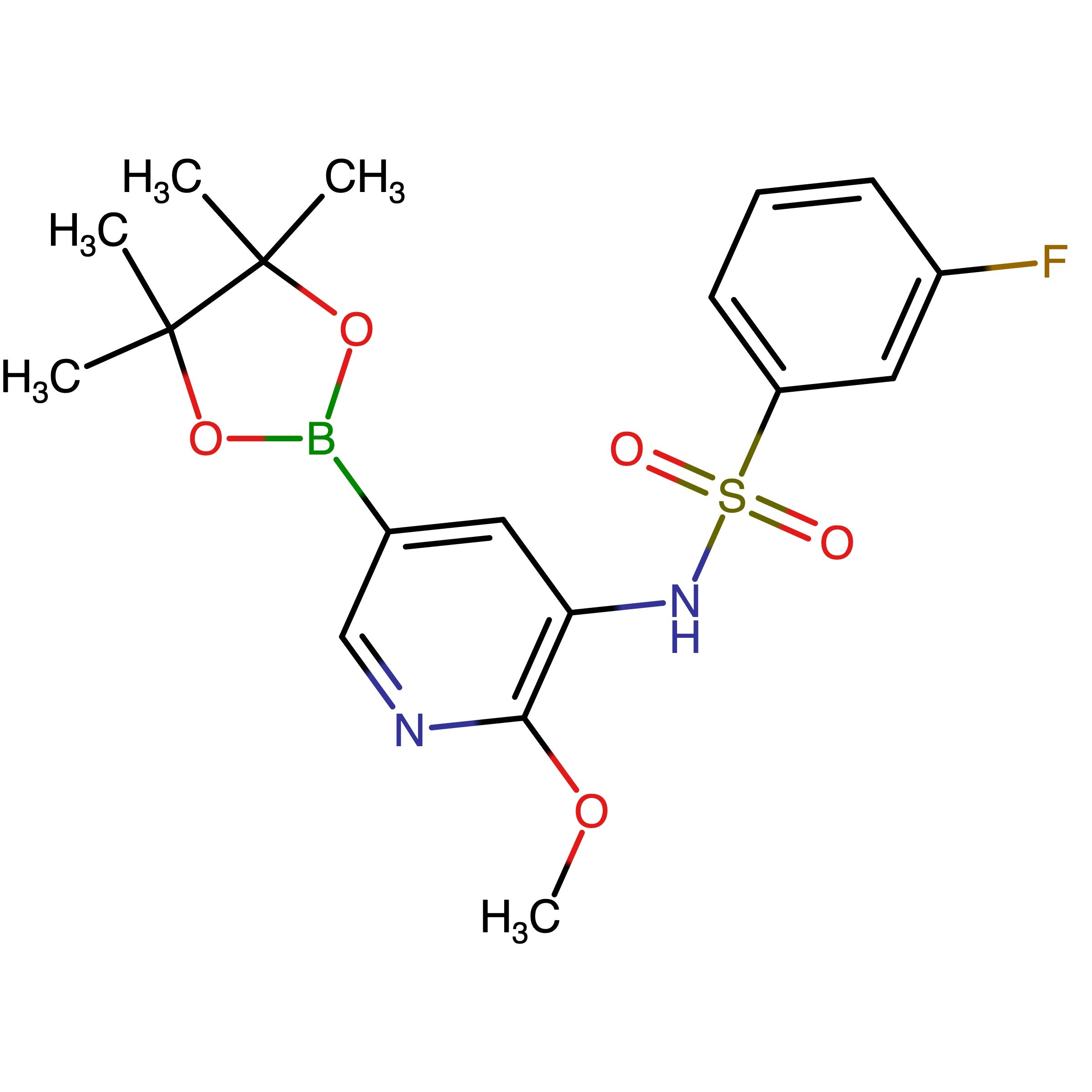 CAS 1552301-08-2 | 3-Fluoro-N-(2-methoxy-5-(4,4,5,5-tetramethyl-1,3,2-dioxaborolan-2-yl)pyridin-3-yl)benzenesulfonamide