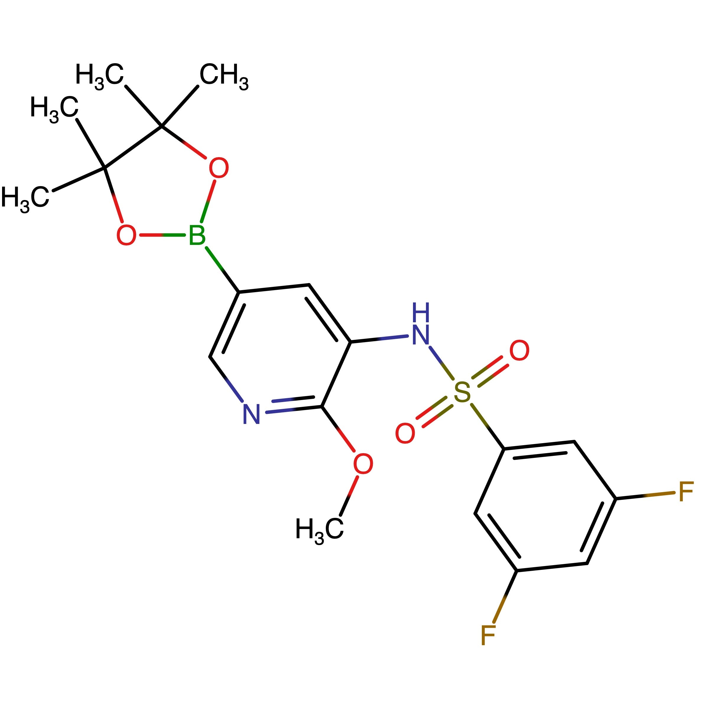CAS 1972657-84-3 | 3,5-Difluoro-N-(2-methoxy-5-(4,4,5,5-tetramethyl-1,3,2-dioxaborolan-2-yl)pyridin-3-yl)benzenesulfonamide