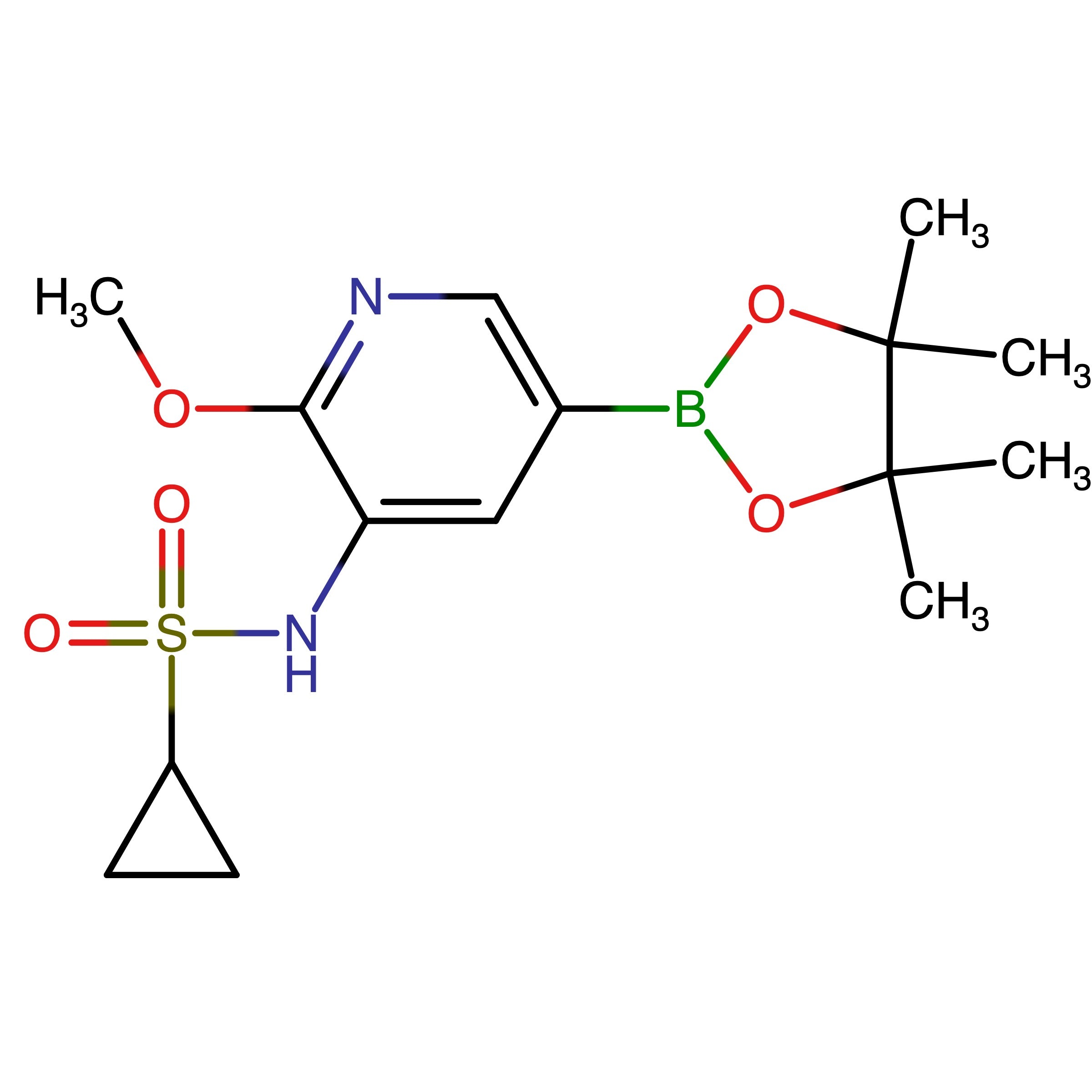 CAS 1083326-71-9 | N-(2-Methoxy-5-(4,4,5,5-tetramethyl-1,3,2-dioxaborolan-2-yl)pyridin-3-yl)cyclopropanesulfonamide | MFCD12923394