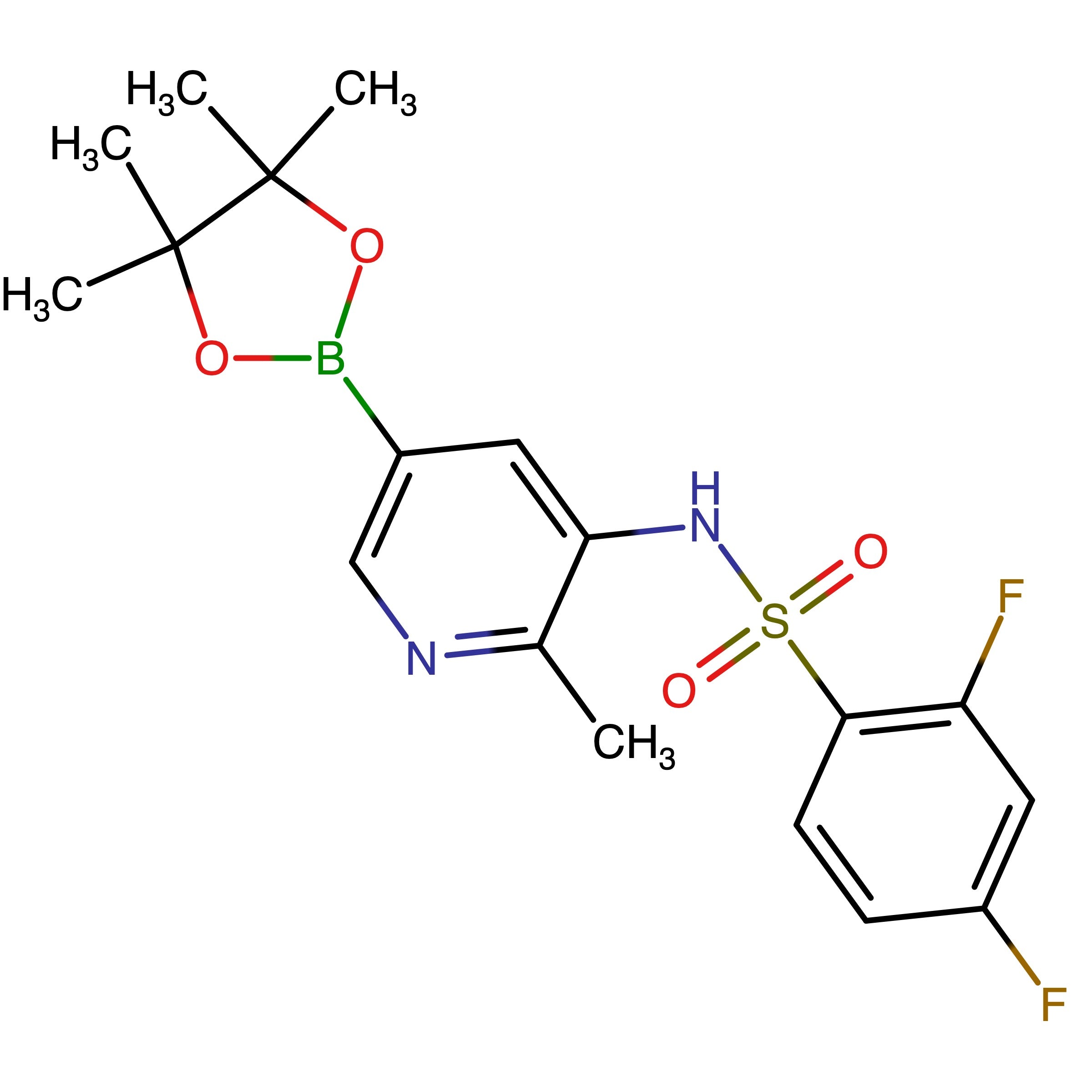 CAS 1083326-77-5 | 2,4-Difluoro-N-(2-methyl-5-(4,4,5,5-tetramethyl-1,3,2-dioxaborolan-2-yl)pyridin-3-yl)benzenesulfonamide | MFCD13191346