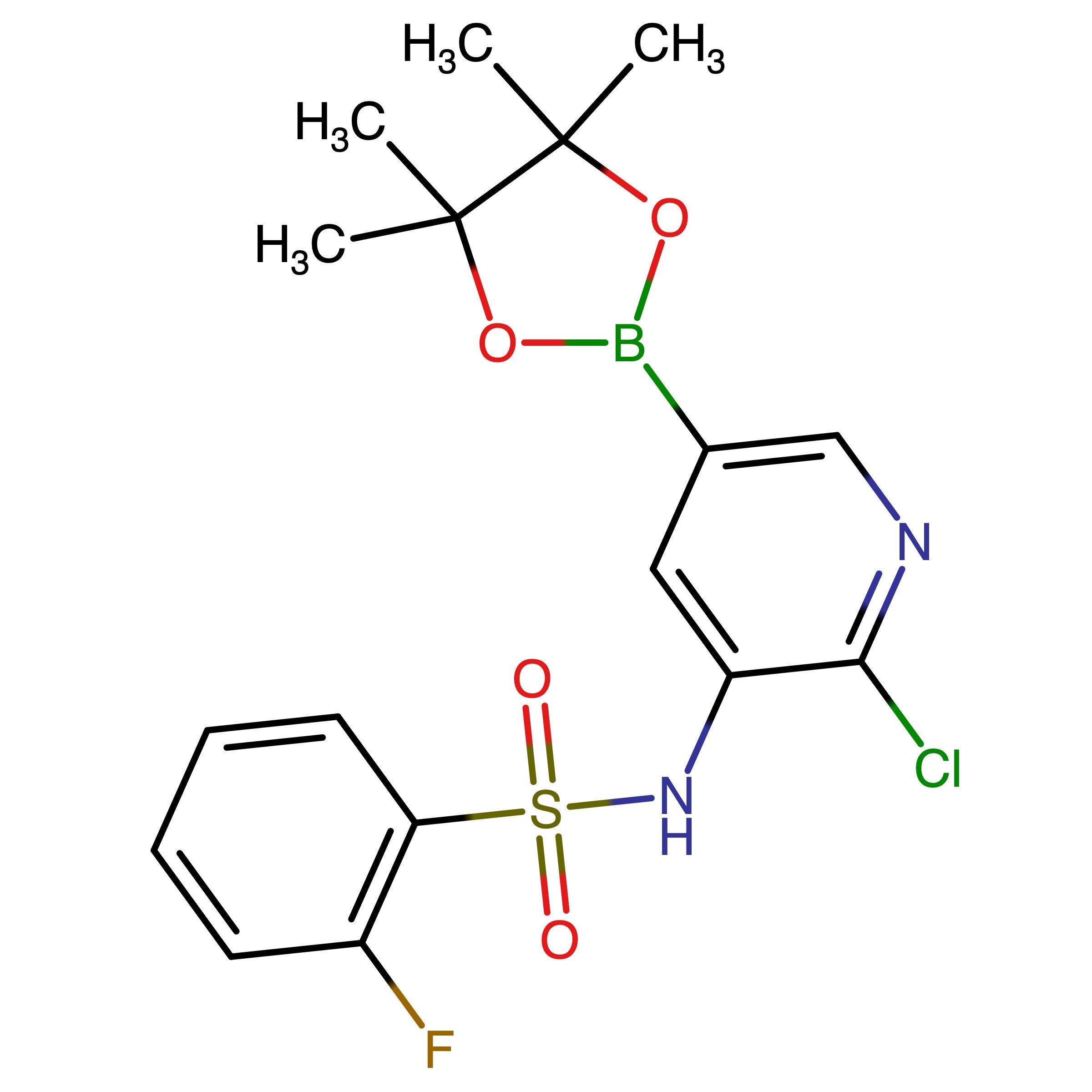 CAS 1972646-23-3 | N-(2-Chloro-5-(4,4,5,5-tetramethyl-1,3,2-dioxaborolan-2-yl)pyridin-3-yl)-2-fluorobenzenesulfonamide