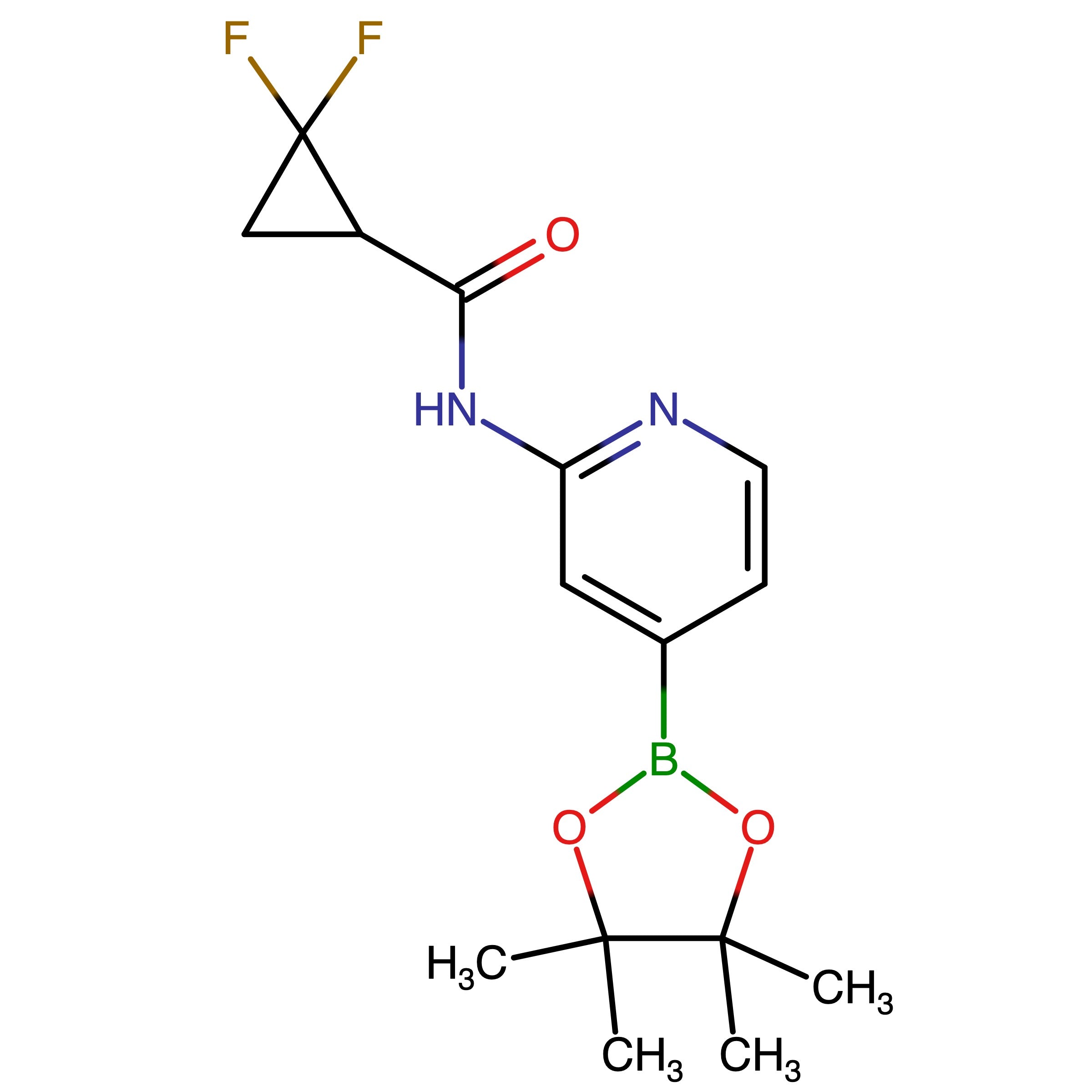 CAS 1801684-81-0 | 2,2-Difluoro-N-(4-(4,4,5,5-tetramethyl-1,3,2-dioxaborolan-2-yl)pyridin-2-yl)cyclopropane-1-carboxamide | MFCD32705293