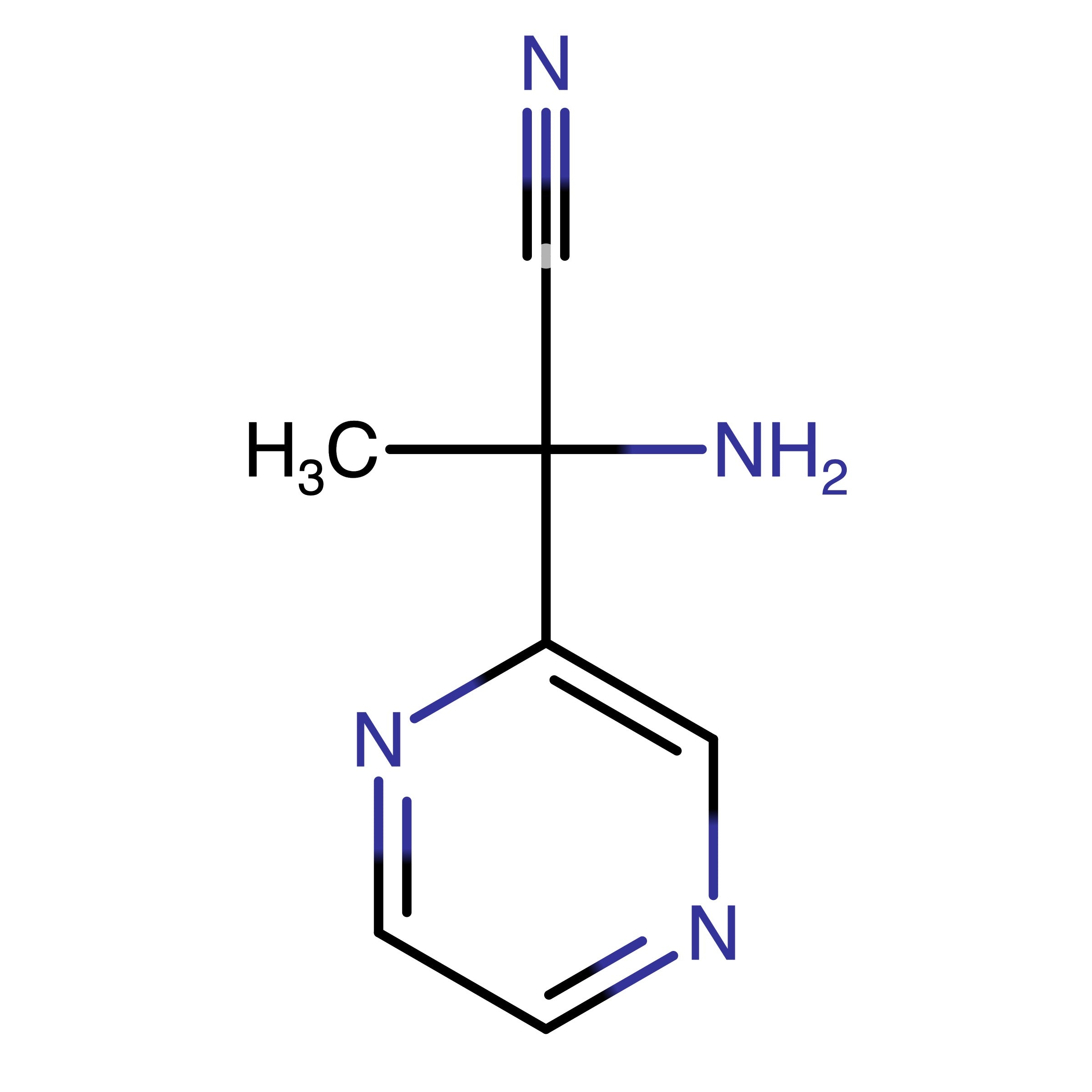 CAS 1822779-45-2 | 2-Amino-2-(pyrazin-2-yl)propanenitrile | MFCD26136653