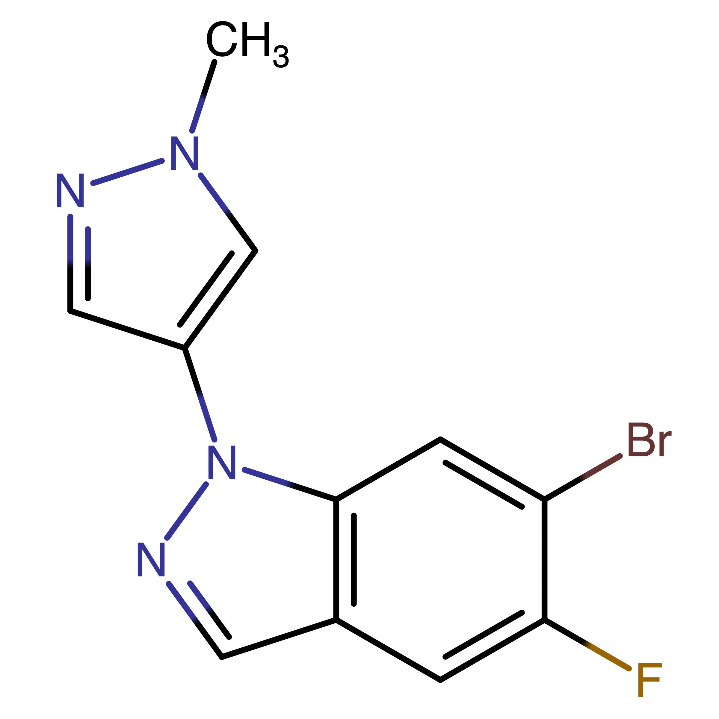 CAS 2803902-07-8 | 6-Bromo-5-fluoro-1-(1-methyl-1H-pyrazol-4-yl)-1H-indazole