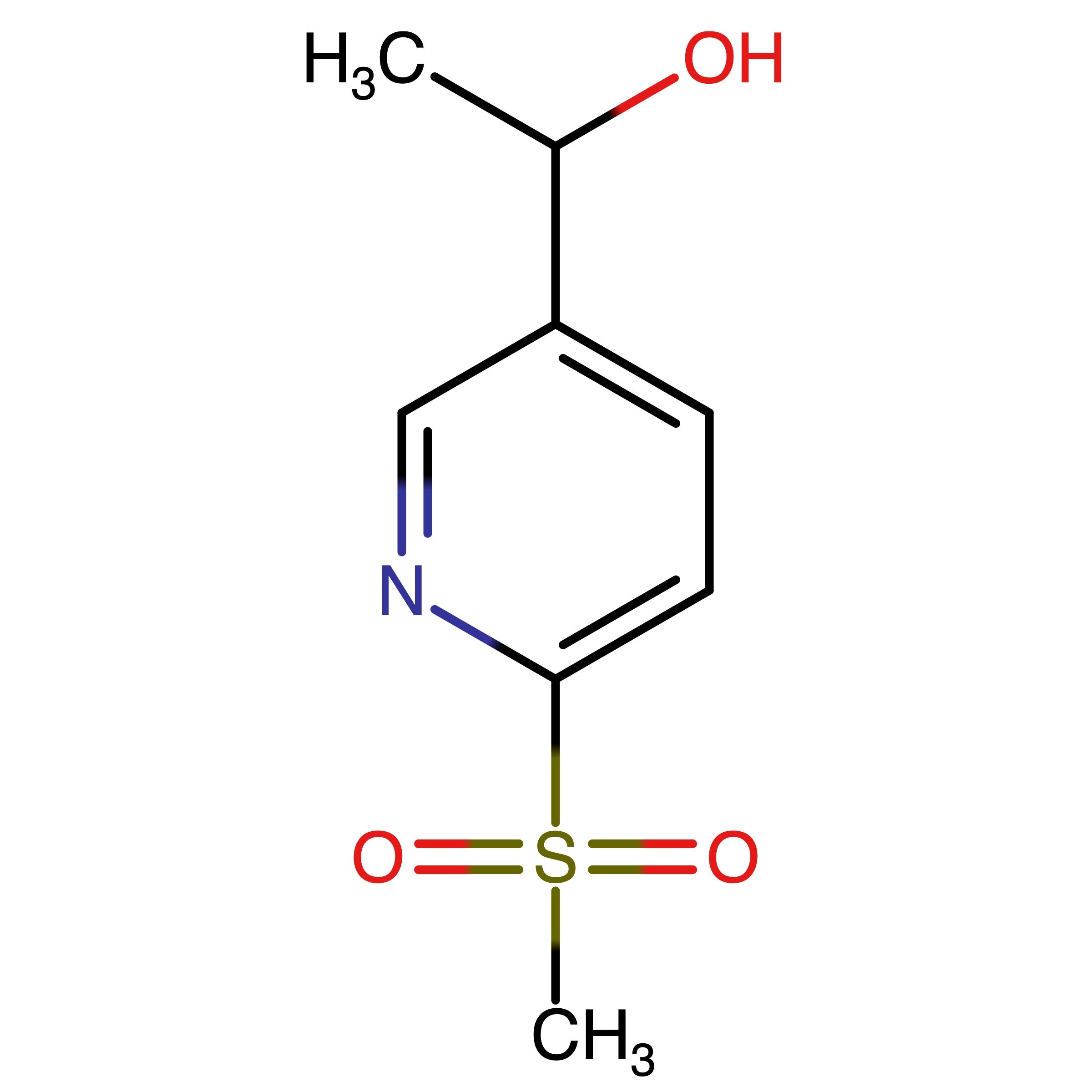 CAS 2055841-33-1 | 1-(6-(Methylsulfonyl)pyridin-3-yl)ethan-1-ol | MFCD30530477