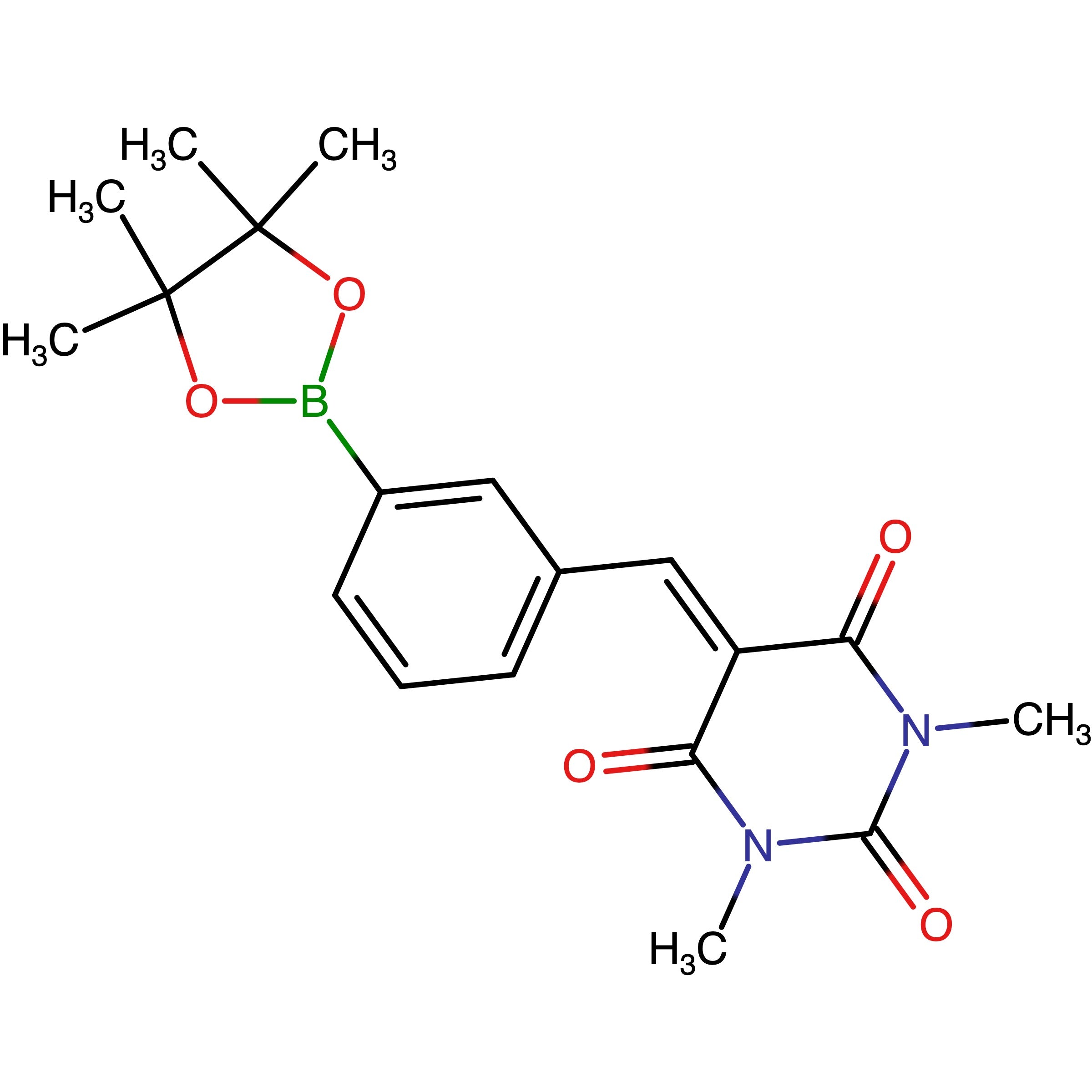 CAS 2027543-16-2 | 1,3-Dimethyl-5-[3-(4,4,5,5-tetramethyl-[1,3,2]dioxaborolan-2-yl)-benzylidene]-pyrimidine-2,4,6-trione | MFCD20527089