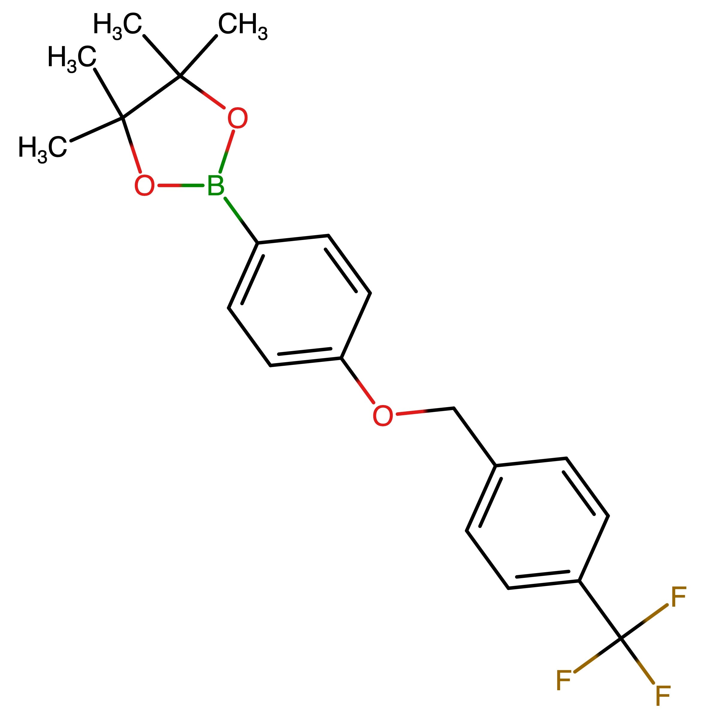 CAS 1813554-40-3 | 4,4,5,5-Tetramethyl-2-[4-[[4-(trifluoromethyl)phenyl]methoxy]phenyl]-1,3,2-dioxaborolane | MFCD31916465