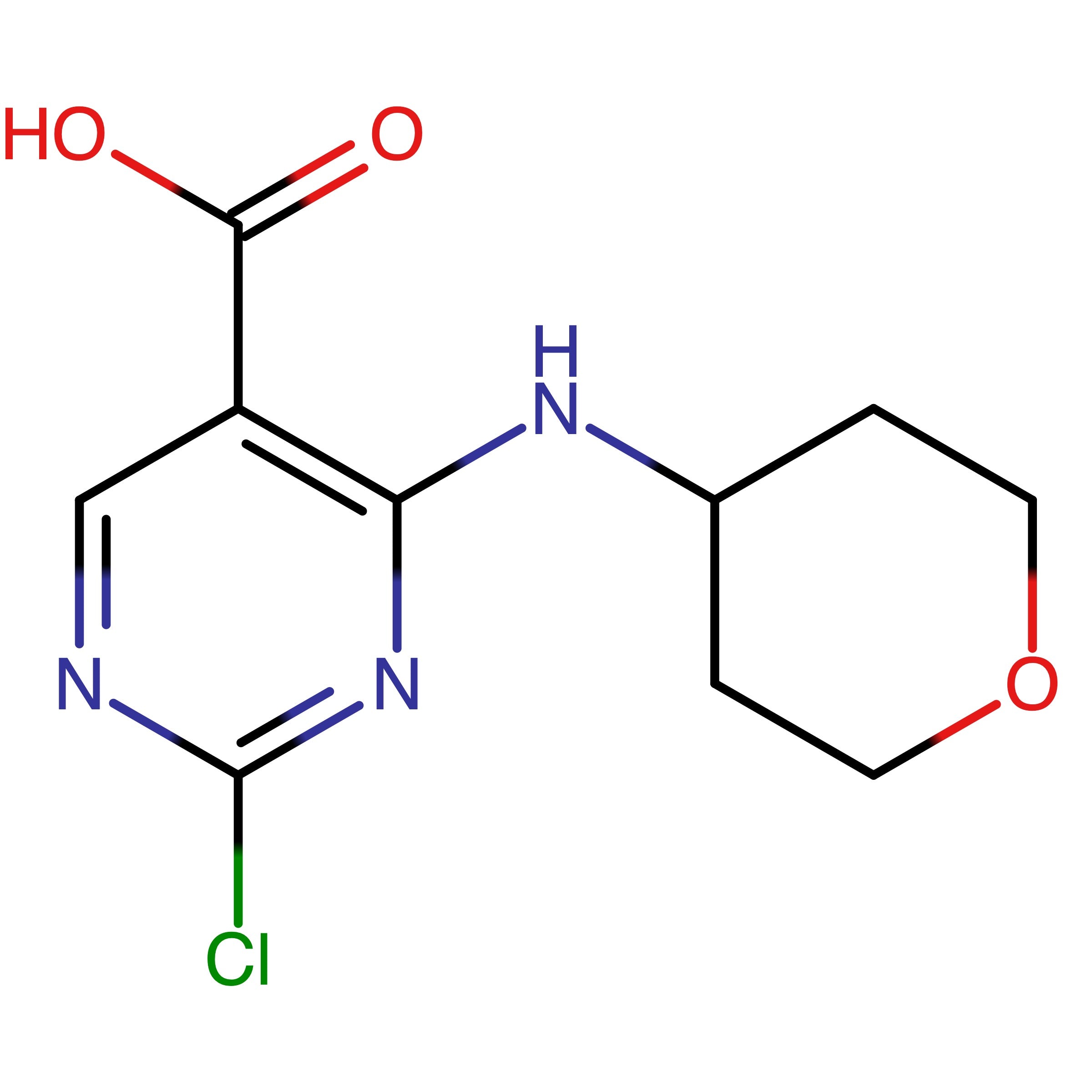 CAS 2230820-36-5 | 2-Chloro-4-((tetrahydro-2H-pyran-4-yl)amino)pyrimidine-5-carboxylic acid