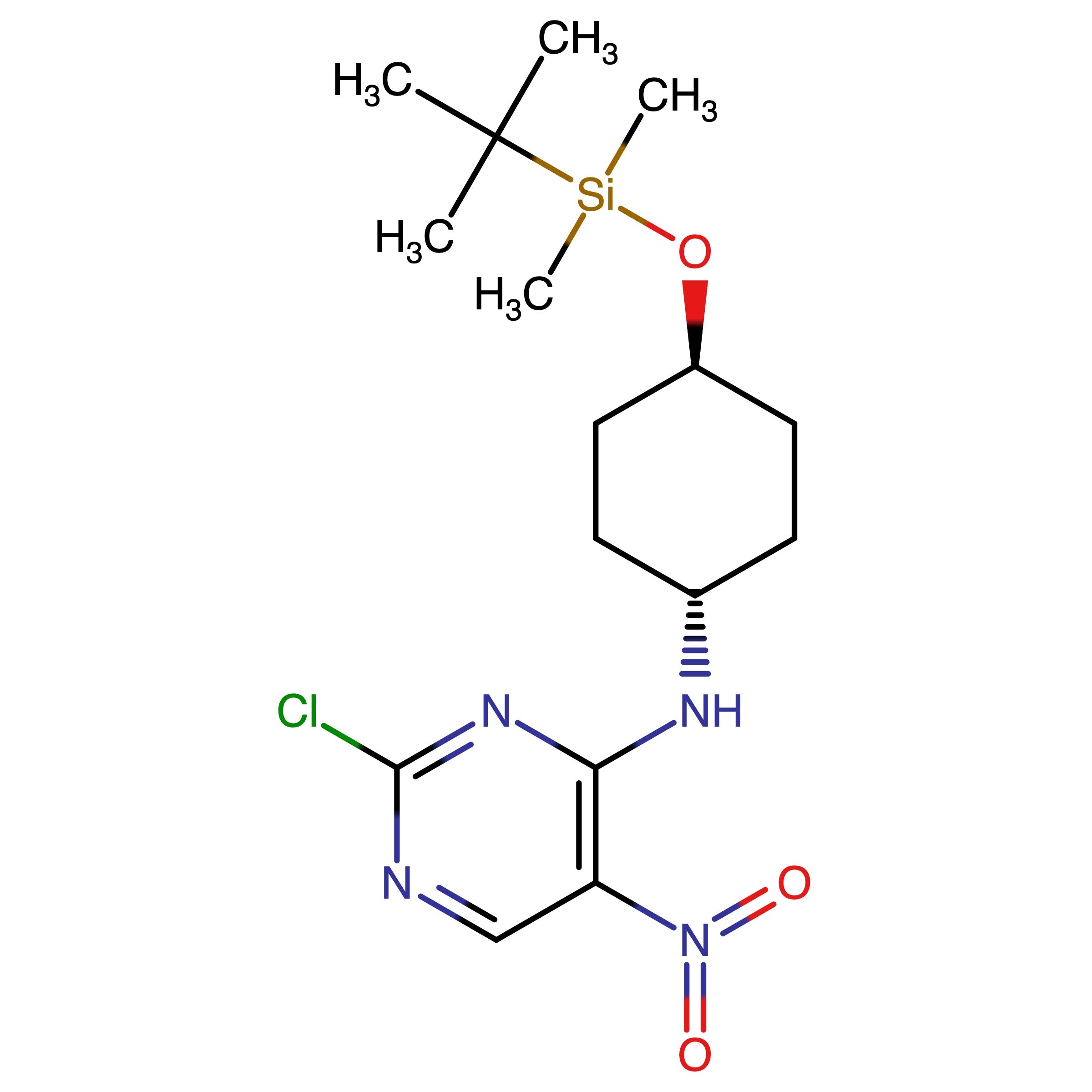 CAS 2230820-26-3 | 2-Chloro-N-(trans-4-{[dimethyl(2-methyl-2-propanyl)silyl]oxy}cyclohexyl)-5-nitro-4-pyrimidinamine