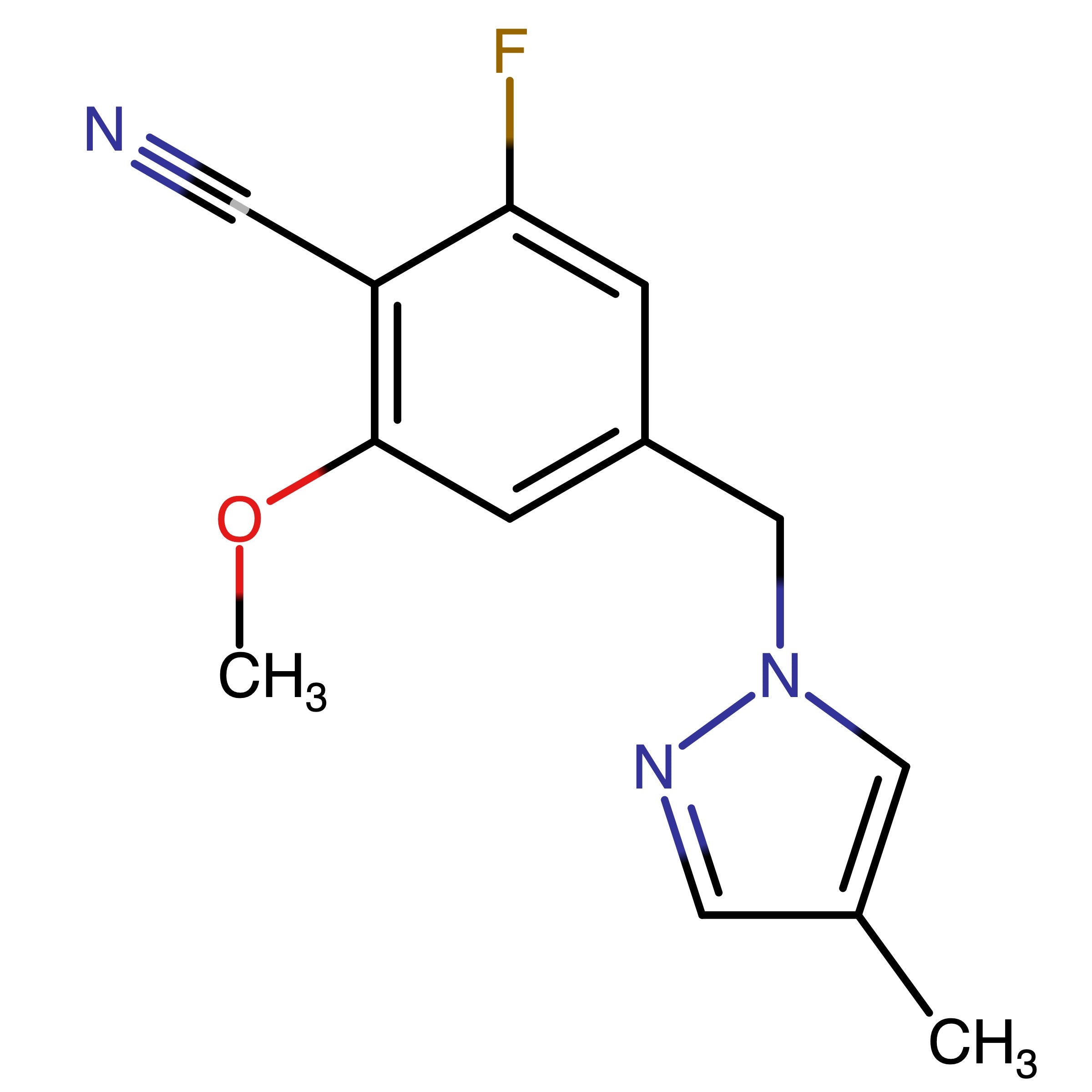 CAS 2569010-09-7 | 2-Fluoro-6-methoxy-4-((4-methyl-1H-pyrazol-1-yl)methyl)benzonitrile