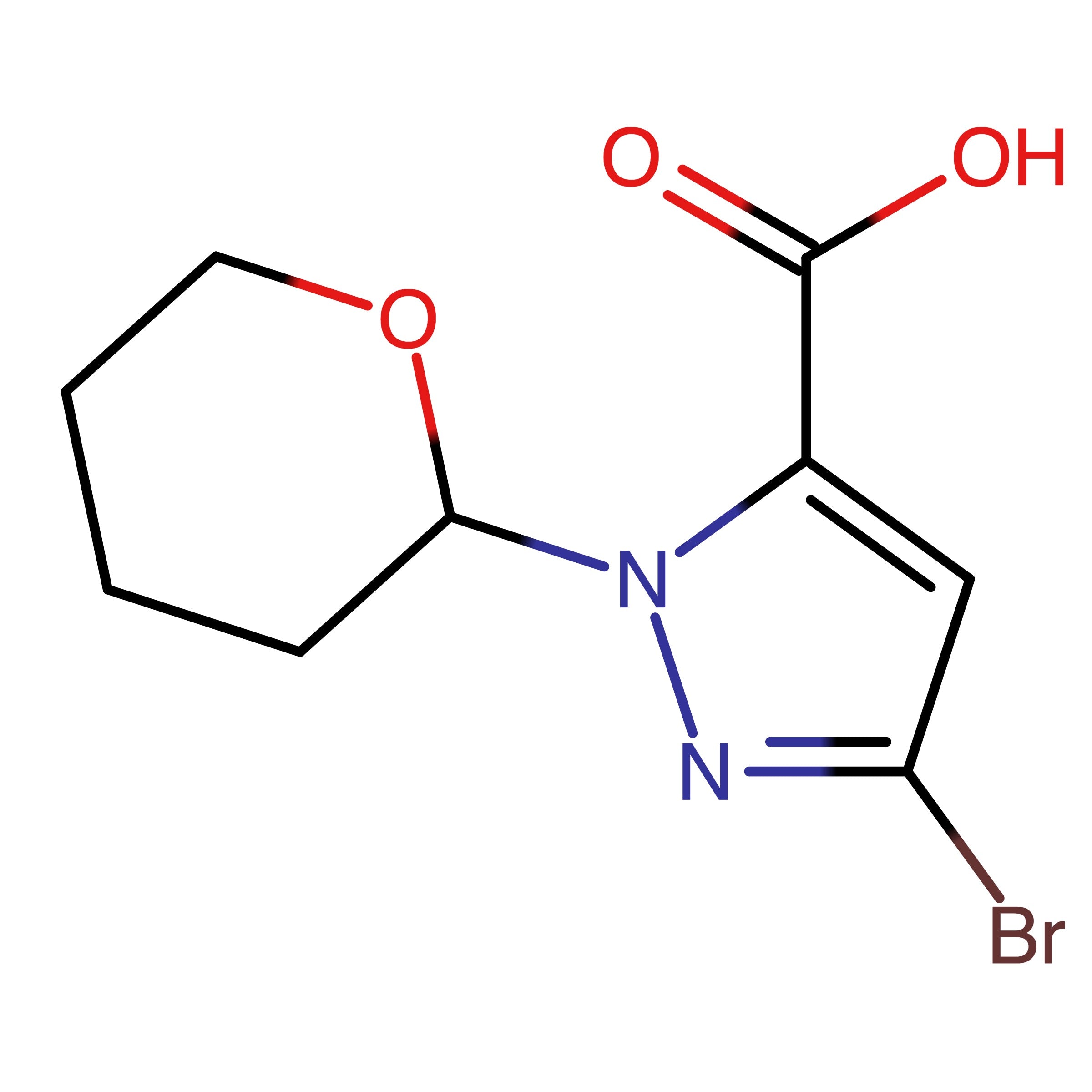 CAS 2127110-36-3 | 3-Bromo-1-(tetrahydro-2H-pyran-2-yl)-1H-pyrazole-5-carboxylic acid | MFCD34578151