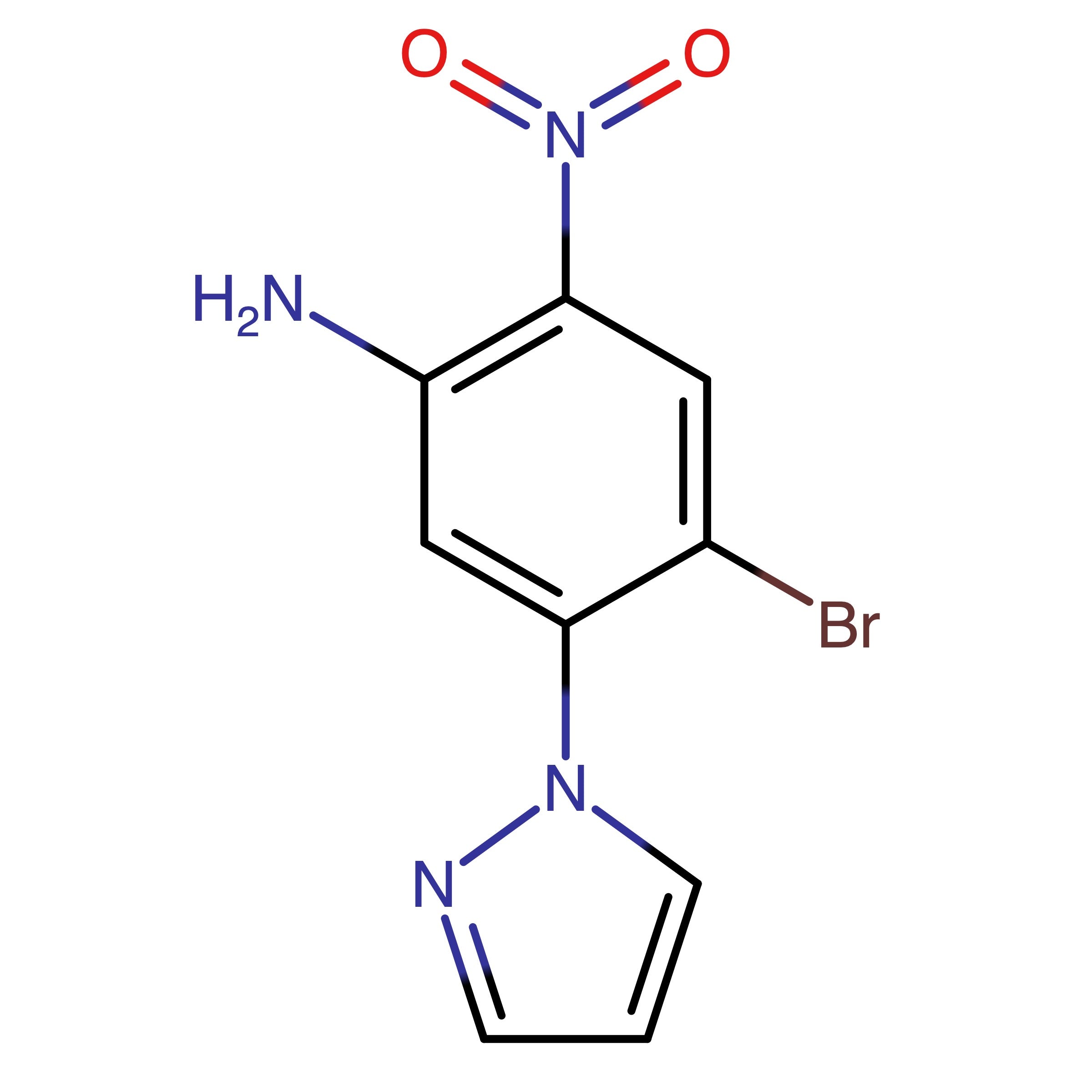 CAS 2435611-95-1 | 4-Bromo-2-nitro-5-(1H-pyrazol-1-yl)aniline