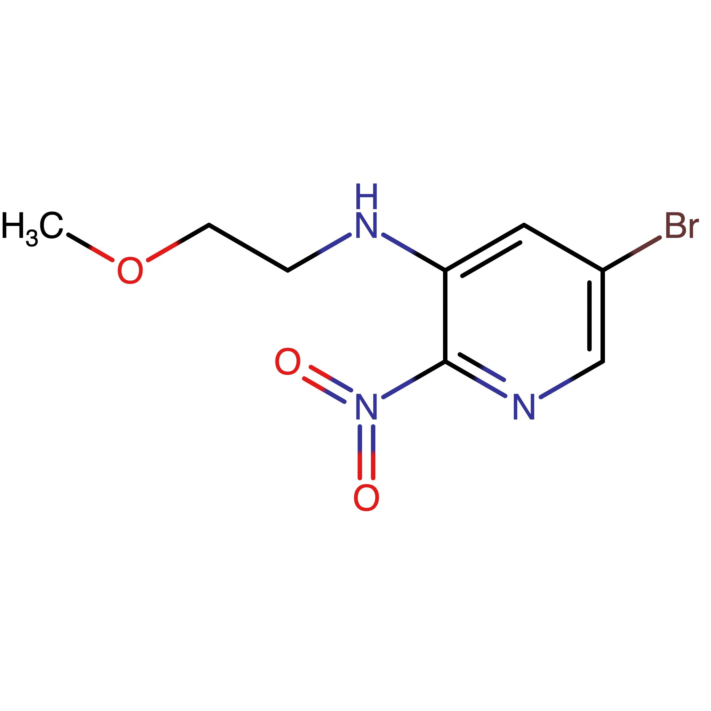 CAS 2401894-62-8 | 5-Bromo-N-(2-methoxyethyl)-2-nitropyridin-3-amine