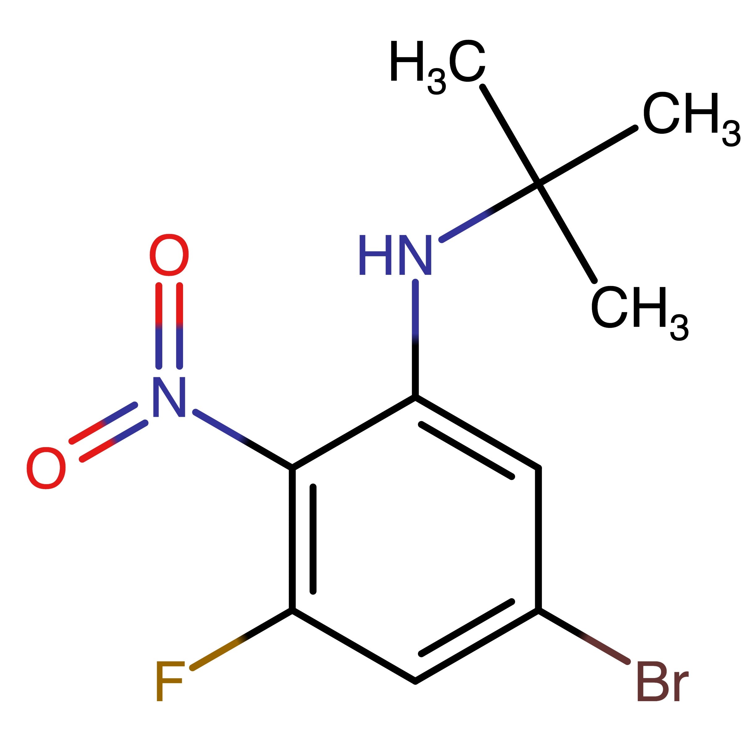 CAS 2380322-15-4 | 5-Bromo-N-(tert-butyl)-3-fluoro-2-nitroaniline