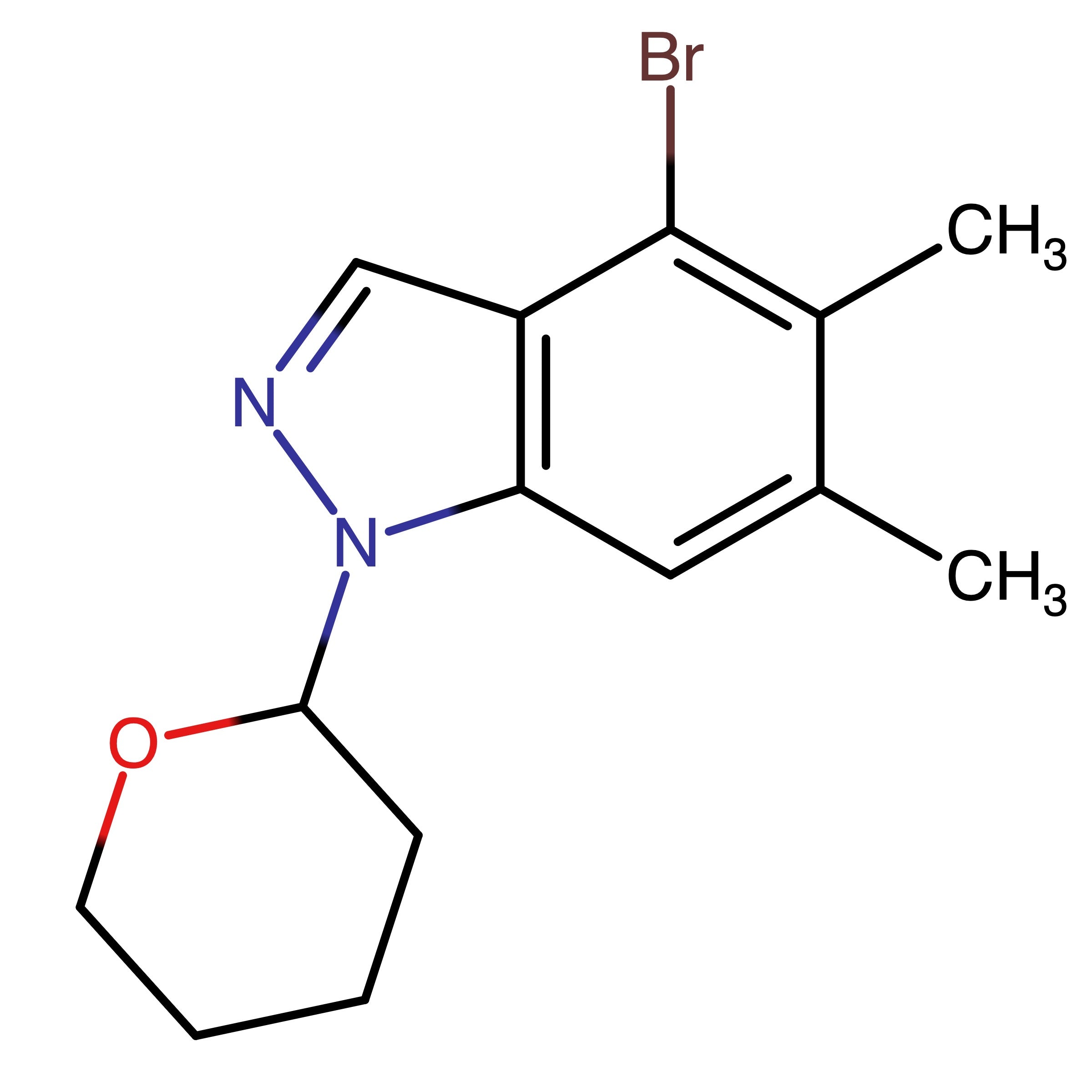 CAS 2206742-48-3 | 4-Bromo-5,6-dimethyl-1-(tetrahydro-2H-pyran-2-yl)-1H-indazole | MFCD32640795