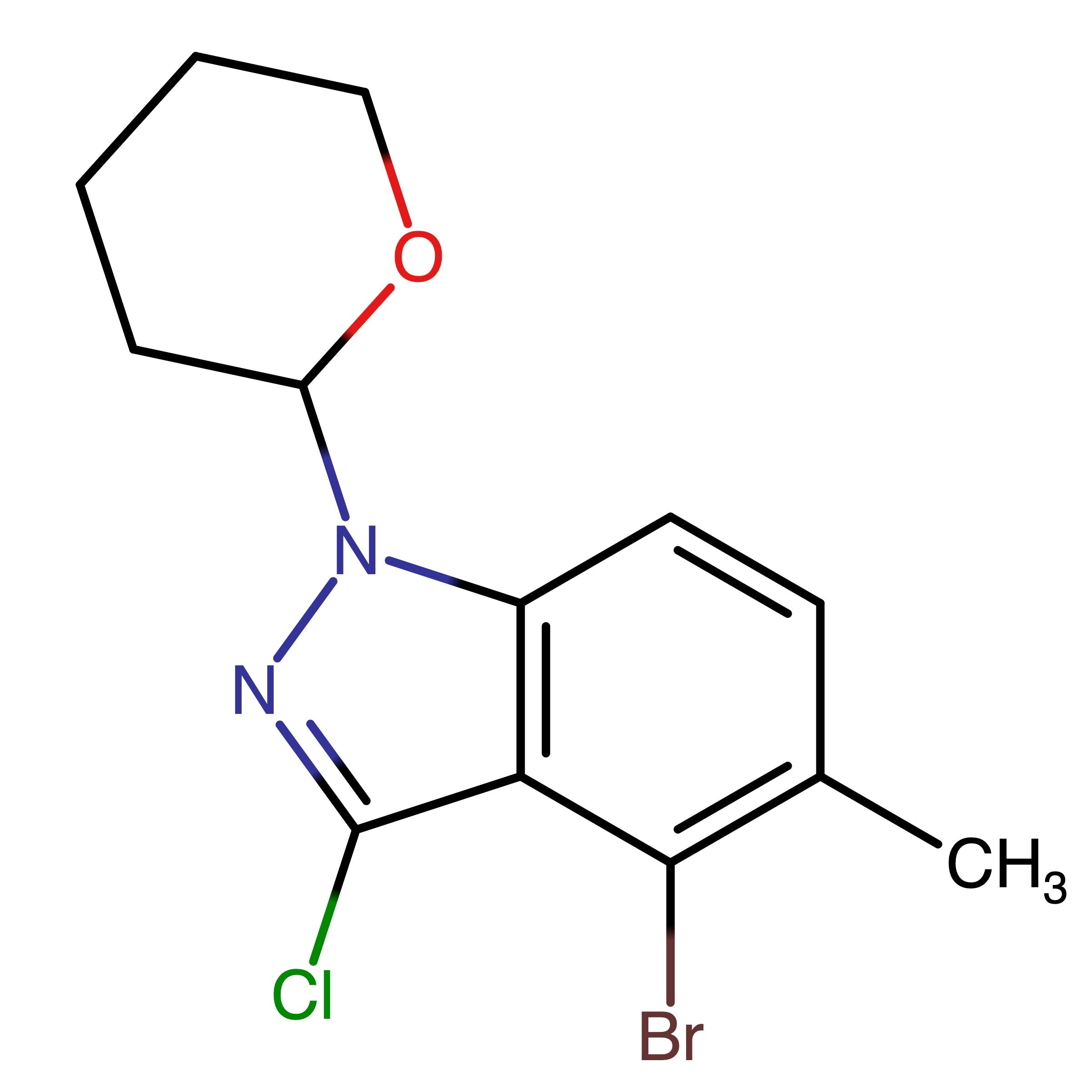 CAS 2368910-15-8 | 4-Bromo-3-chloro-5-methyl-1-(tetrahydro-2H-pyran-2-yl)-1H-indazole