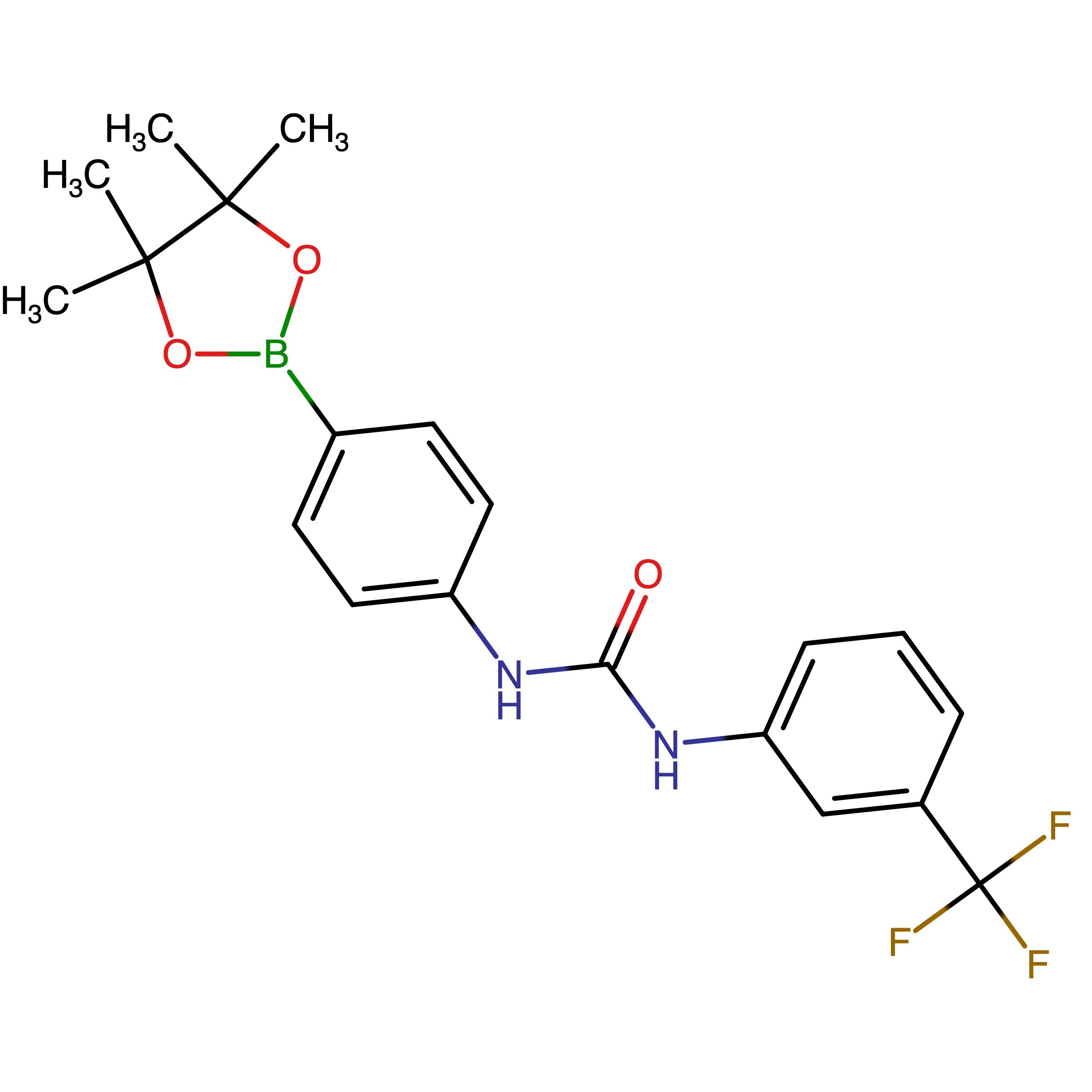 CAS 796967-48-1 | 1-(4-(4,4,5,5-Tetramethyl-1,3,2-dioxaborolan-2-yl)phenyl)-3-(3-(trifluoromethyl)phenyl)urea | MFCD15530091