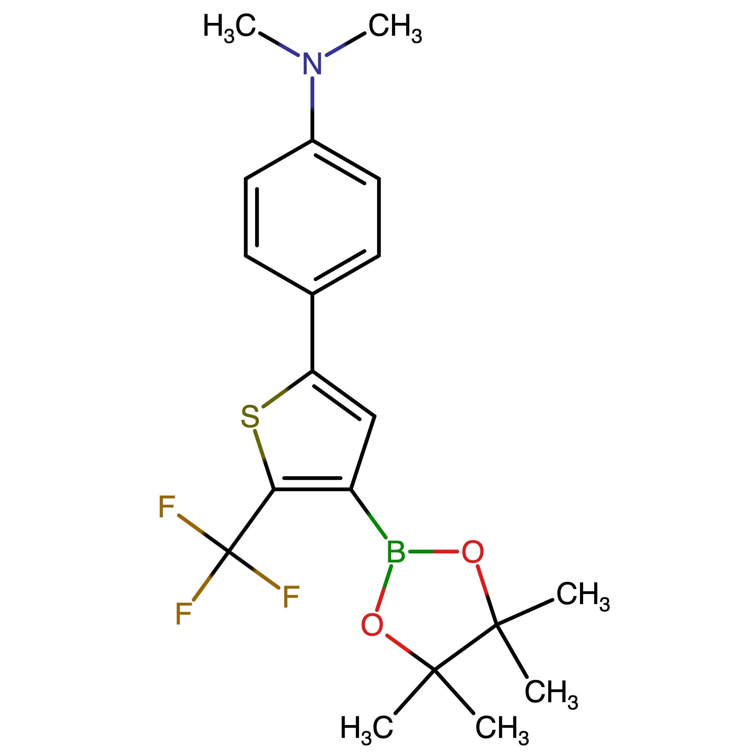 CAS 2095781-83-0 | 2-(4-N,N-Dimethylaminophenyl)-4-(4,4,5,5-tetramethyl-1,3,2-dioxaborolan-2-yl)-5-trifluoromethylthiophene
