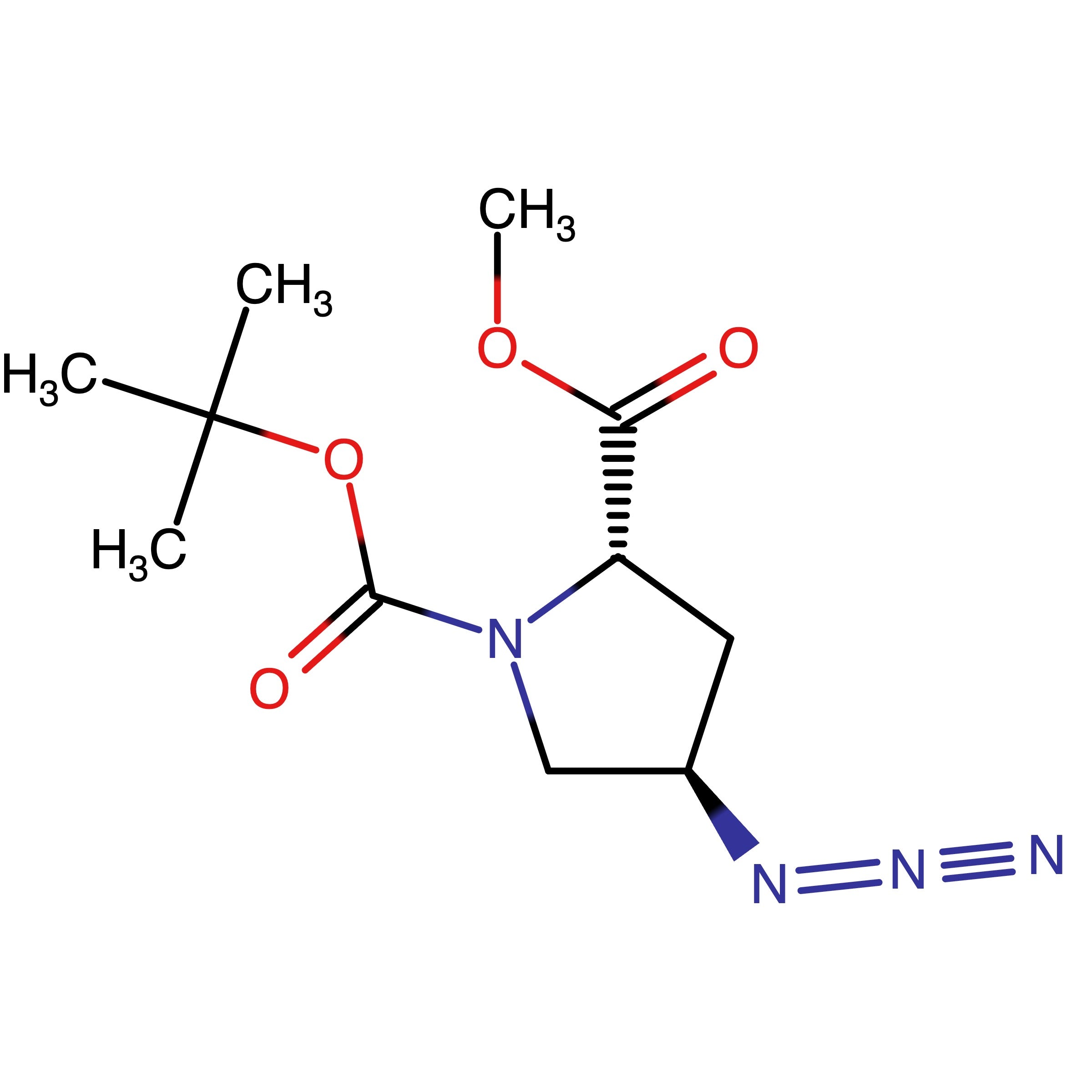 CAS 121147-97-5 | 1-(tert-Butyl) 2-methyl (2S,4R)-4-azidopyrrolidine-1,2-dicarboxylate | MFCD13195487