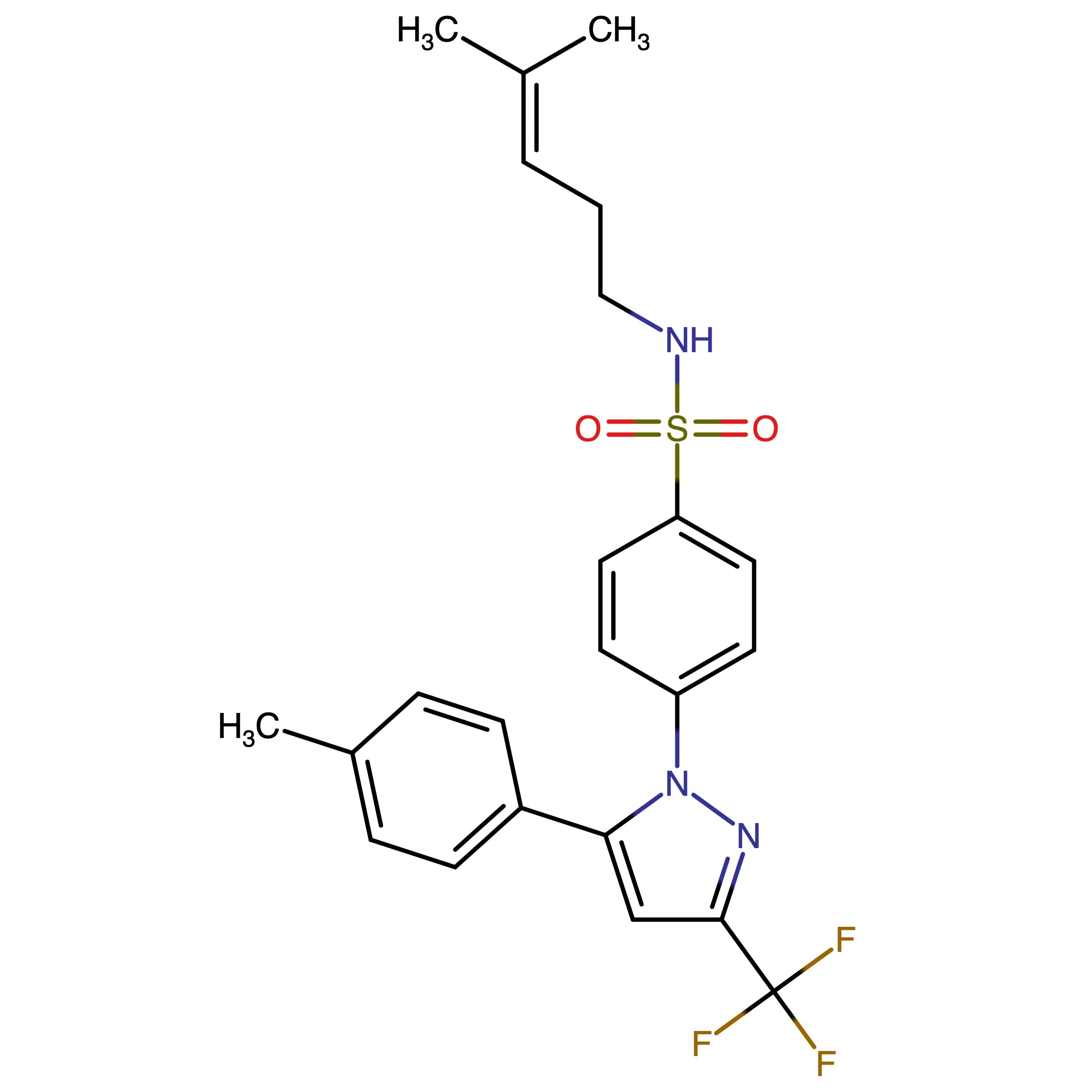 N-(4-Methylpent-3-en-1-yl)-4-(5-(p-tolyl)-3-(trifluoromethyl)-1H-pyrazol-1-yl)benzenesulfonamide