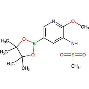 1083326-75-3 | N-[2-Methoxy-5-(4,4,5,5-tetramethyl-1,3,2-dioxaborolan-2-yl)-3-pyridinyl]methanesulfonamide - Hoffman Fine Chemicals