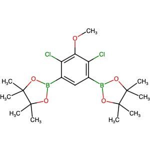 1221589-79-2 | 2,2'-(4,6-Dichloro-5-methoxy-1,3-phenylene)bis(4,4,5,5-tetramethyl-1,3,2-dioxaborolane) - Hoffman Fine Chemicals