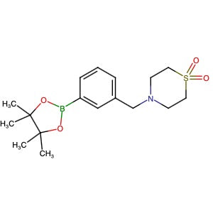 1335234-37-1 | Thiomorpholine, 4-[[3-(4,4,5,5-tetramethyl-1,3,2-dioxaborolan-2-yl)phenyl]methyl]-, 1,1-dioxide - Hoffman Fine Chemicals