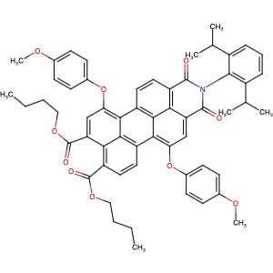 1616921-49-3 | Dibutyl 2-(2,6-diisopropylphenyl)-5,11-bis(4-methoxyphenoxy)-1,3-dioxo-2,3-dihydro-1H-benzo[10,5]anthra[2,1,9-def]isoquinoline-8,9-dicarboxylate - Hoffman Fine Chemicals