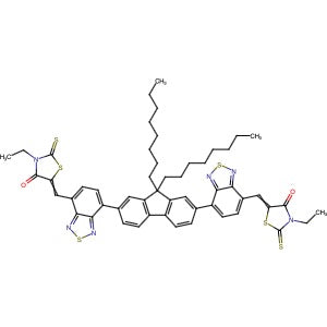 1644381-95-2 | 5,5'-(((9,9-Dioctyl-9H-fluorene-2,7-diyl)bis(benzo[c][1,2,5]thiadiazole-7,4-diyl))bis(methaneylylidene))bis(3-ethyl-2-thioxothiazolidin-4-one) - Hoffman Fine Chemicals