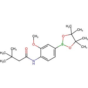 1914078-78-6 | N-(2-Methoxy-4-(4,4,5,5-tetramethyl-1,3,2-dioxaborolan-2-yl)phenyl)-3,3-dimethylbutanamide - Hoffman Fine Chemicals