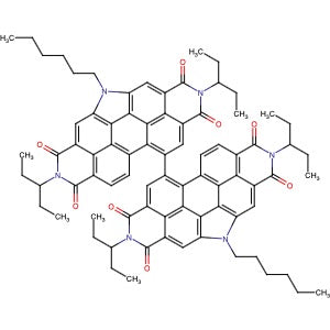 2011757-24-5 | 2,2′,8,8′-Tetrakis(1-ethylpropyl)-5,5′-dihexyl[11,11′-bi-1H-pyrrolo[2′,3′,4′,5′:4,5]phenanthro[2,1,10-def:7,8,9-d'e'f′]diisoquinoline]-1,1′,3,3′,7,7′,9,9′(2H,2′H,5H,5′H,8H,8′H)-octone - Hoffman Fine Chemicals