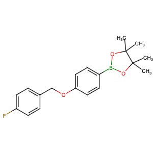 2097168-79-9 | 2-[4-[(4-Fluorophenyl)methoxy]phenyl]-4,4,5,5-tetramethyl-1,3,2-dioxaborolane - Hoffman Fine Chemicals