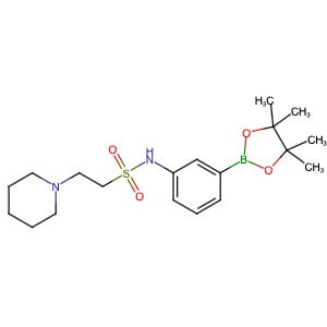 756520-97-5 | 2-(Piperidin-1-yl)-N-(3-(4,4,5,5-tetramethyl-1,3,2-dioxaborolan-2-yl)phenyl)ethane-1-sulfonamide - Hoffman Fine Chemicals