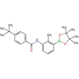 910235-65-3 | 4-(tert-Butyl)-N-(2-methyl-3-(4,4,5,5-tetramethyl-1,3,2-dioxaborolan-2-yl)phenyl)benzamide - Hoffman Fine Chemicals