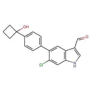 1467059-90-0 | 6-Chloro-5-(4-(1-hydroxycyclobutyl)phenyl)-1H-indole-3-carbaldehyde - Hoffman Fine Chemicals