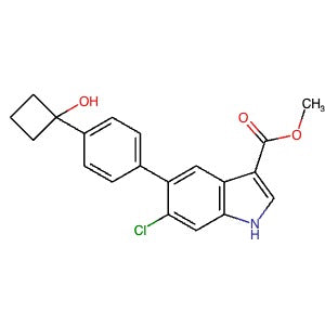 1467059-92-2 | Methyl 6-chloro-5-(4-(1-hydroxycyclobutyl)phenyl)-1H-indole-3-carboxylate - Hoffman Fine Chemicals